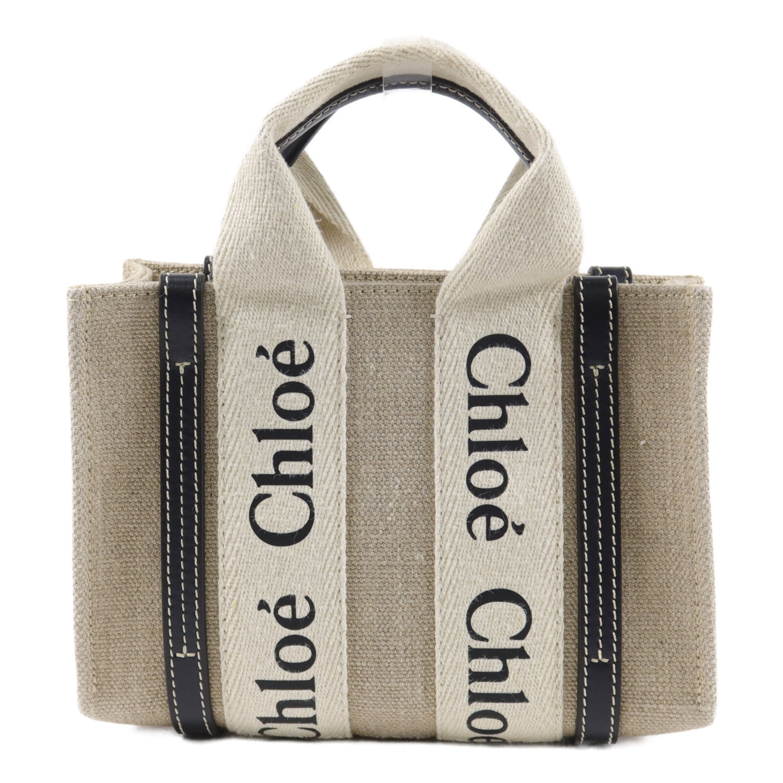 Chloe 帆布Mini Woody手挽肩背兩用袋