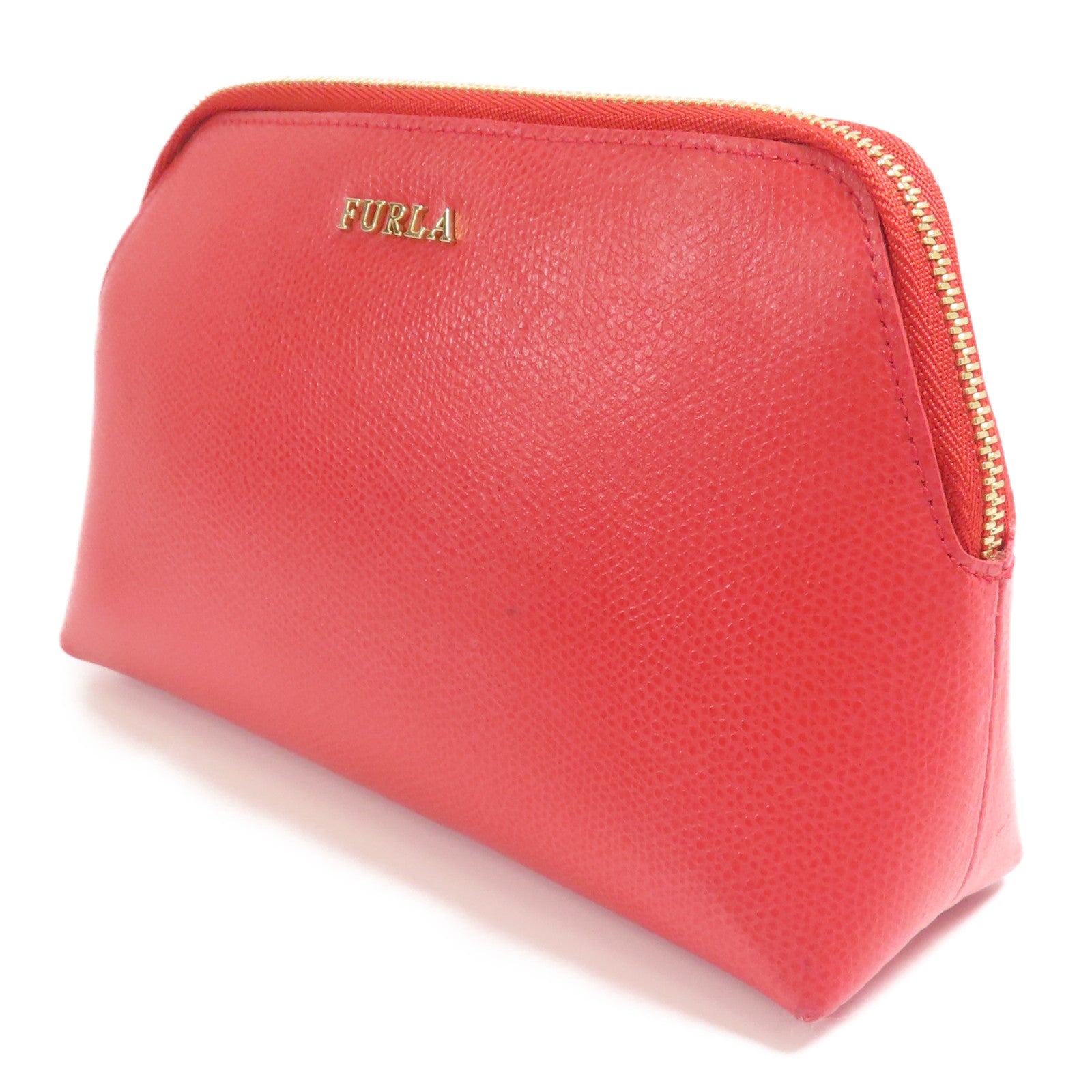 Furla 牛皮皮革Pouch金扣手拿包