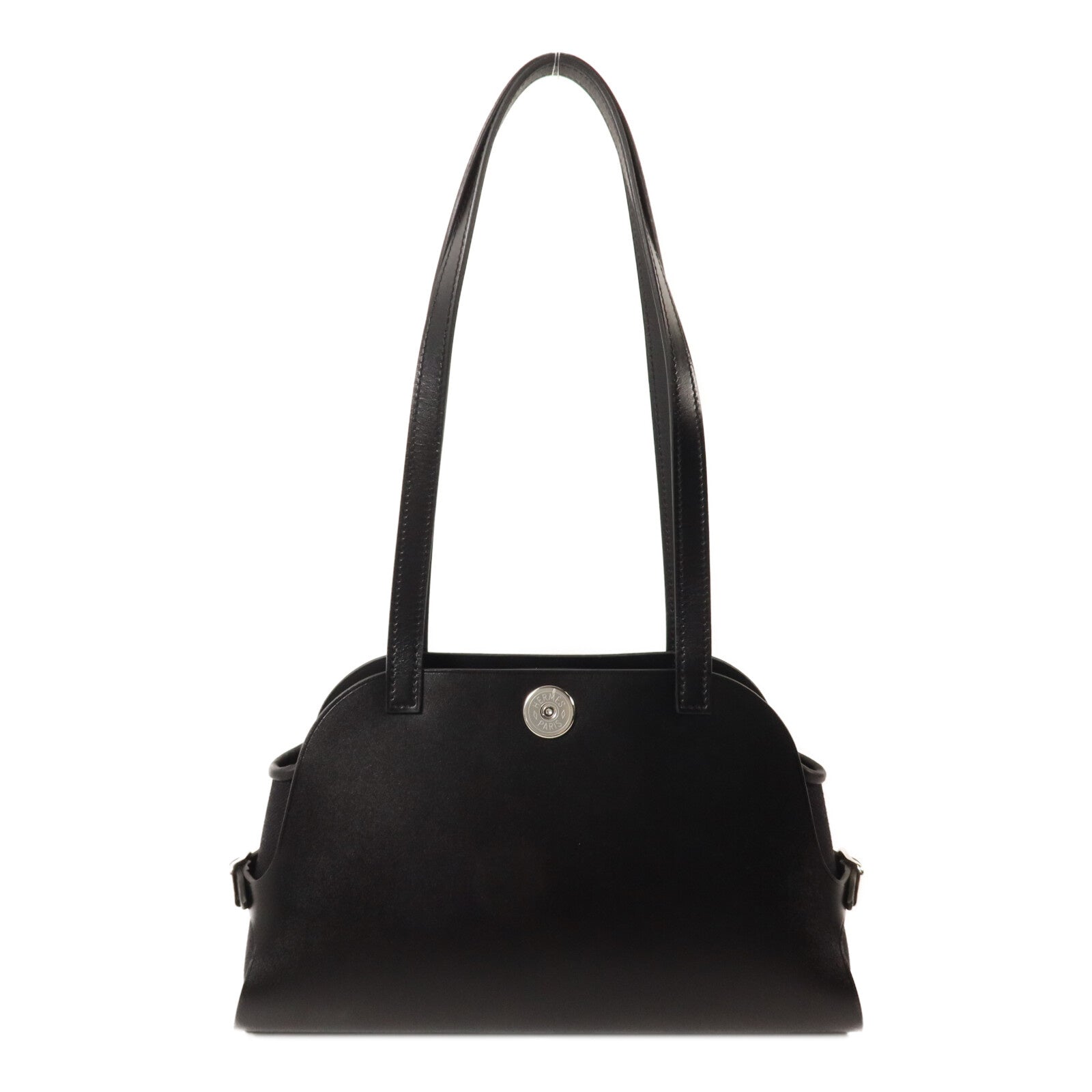 HERMES Hunter皮革/帆布Tablier Sellier手挽袋Noir