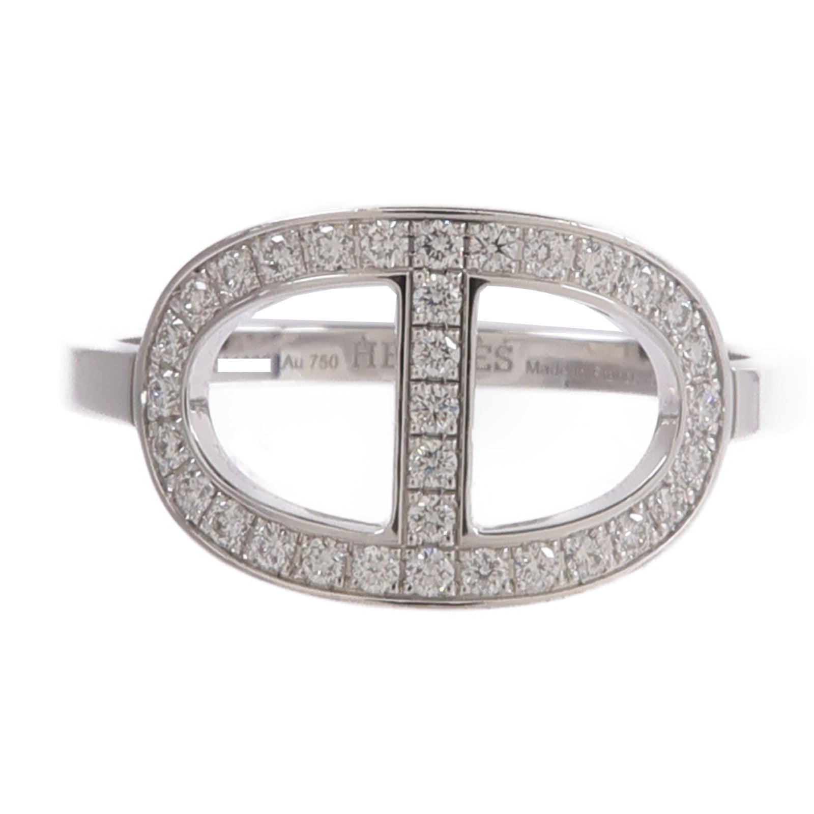 HERMES 18K白金Bague d'ancre Ring鑽石戒指