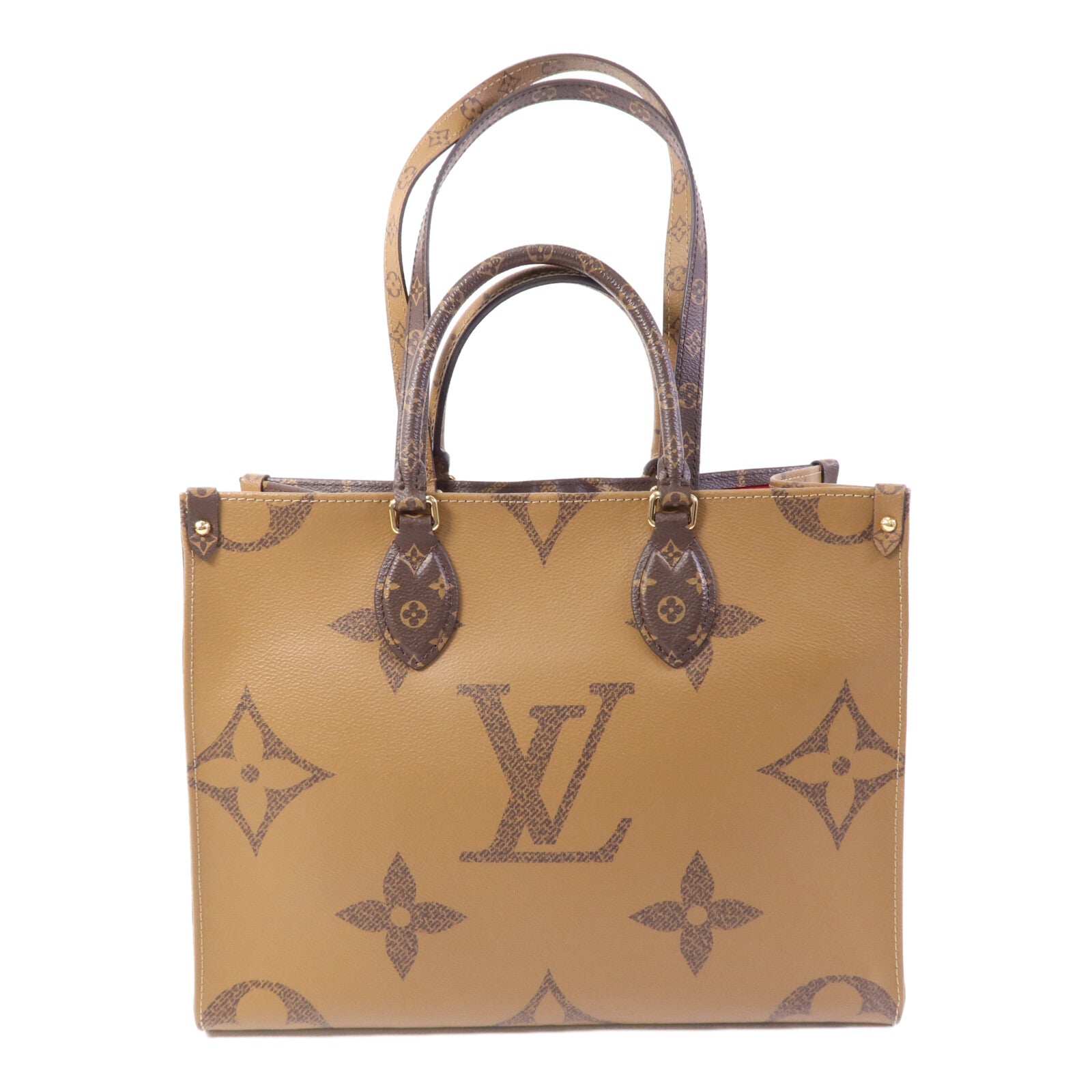 LOUIS VUITTON Monogram Giant On The Go MM金扣手挽肩背兩用袋