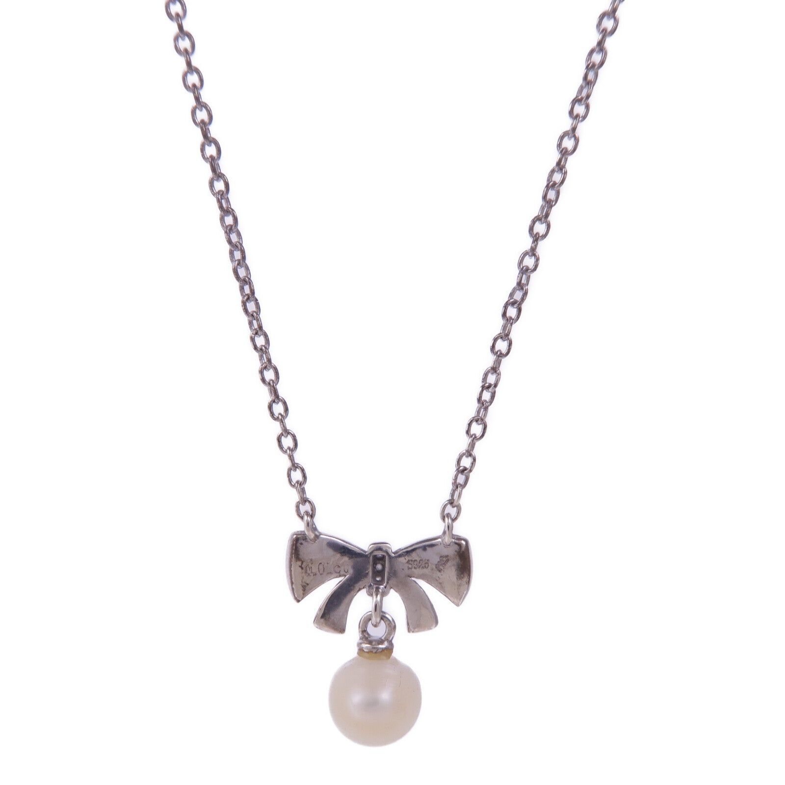 JEWELRY 【激減優惠】925純銀Pearl Diamond Necklace珍珠/鑽石項鍊