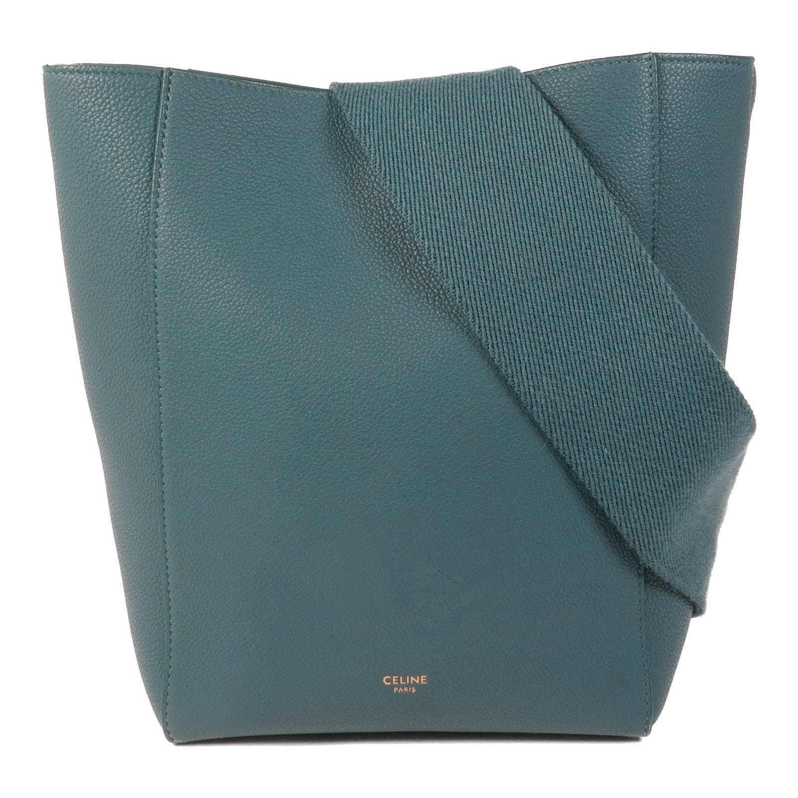 CELINE 牛皮皮革Sangle Bucket金扣肩背袋