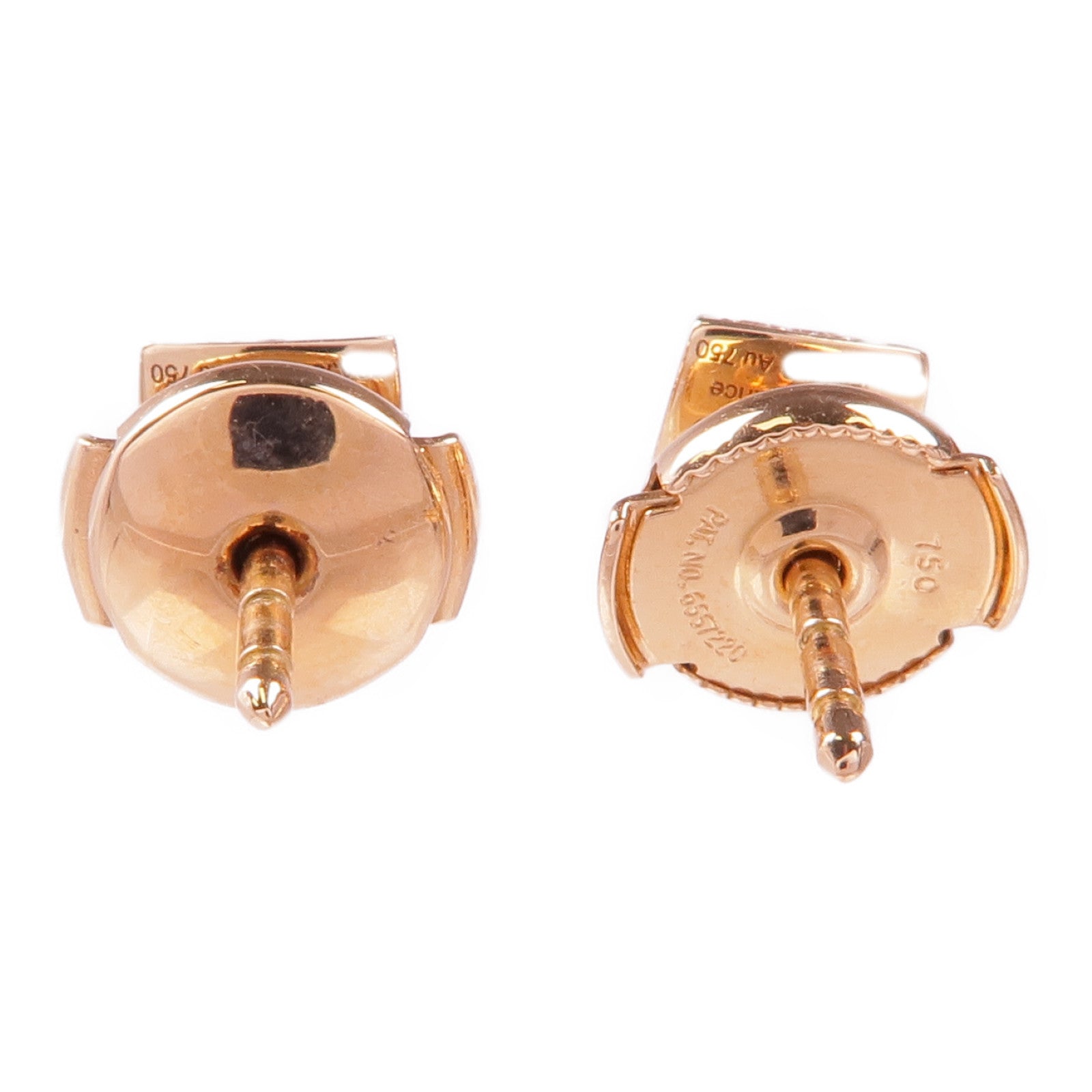 HERMES 18K玫瑰金Clou d'H Earrings鑽石耳環