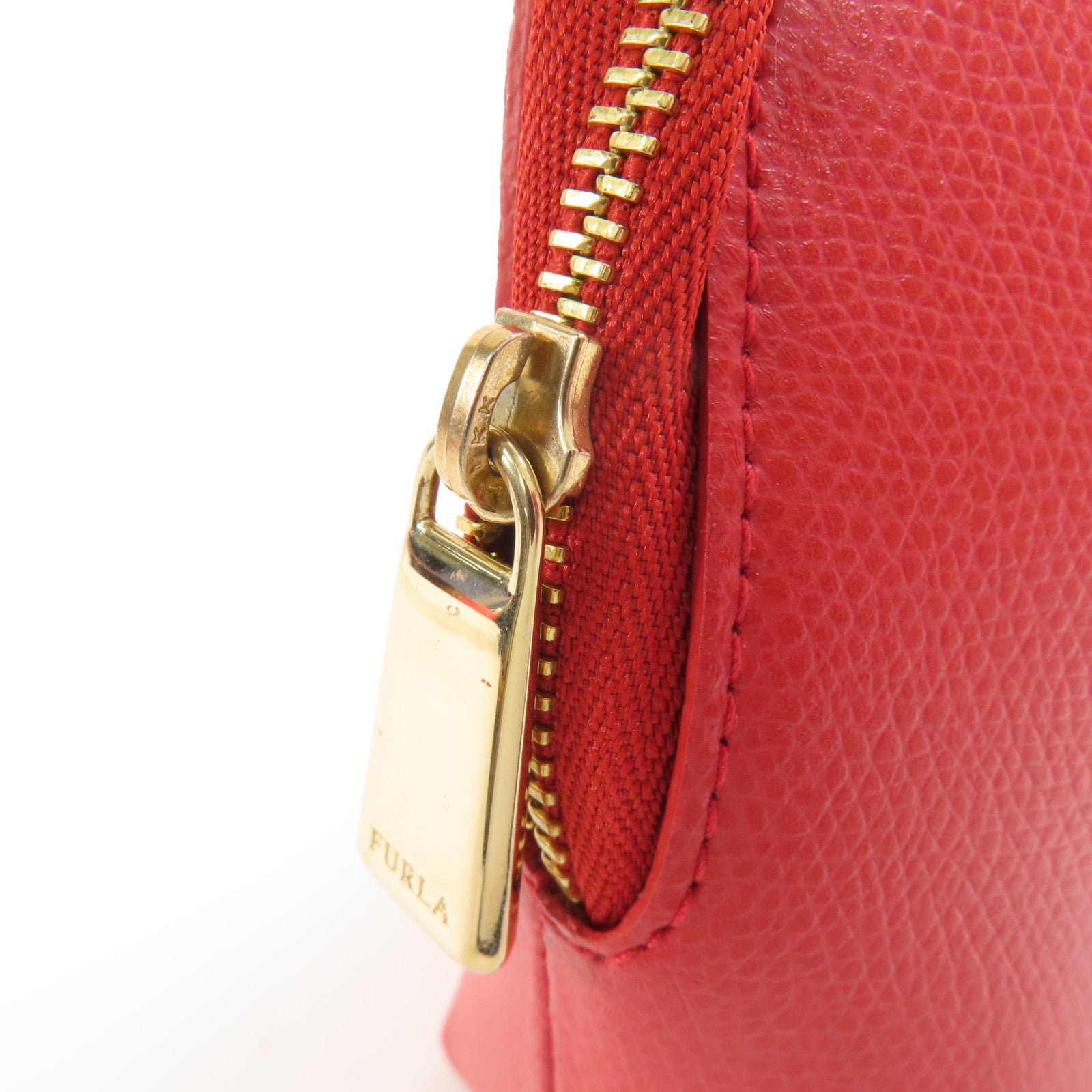 Furla 牛皮皮革Pouch金扣手拿包