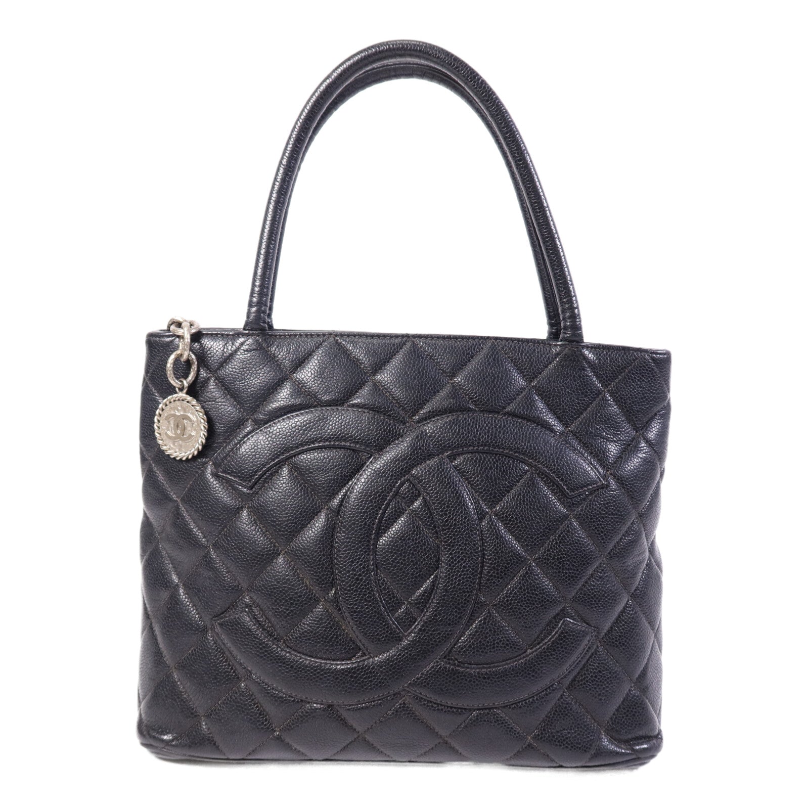 CHANEL 【激減優惠】牛皮皮革Vintage Hand Bag銀扣肩背袋