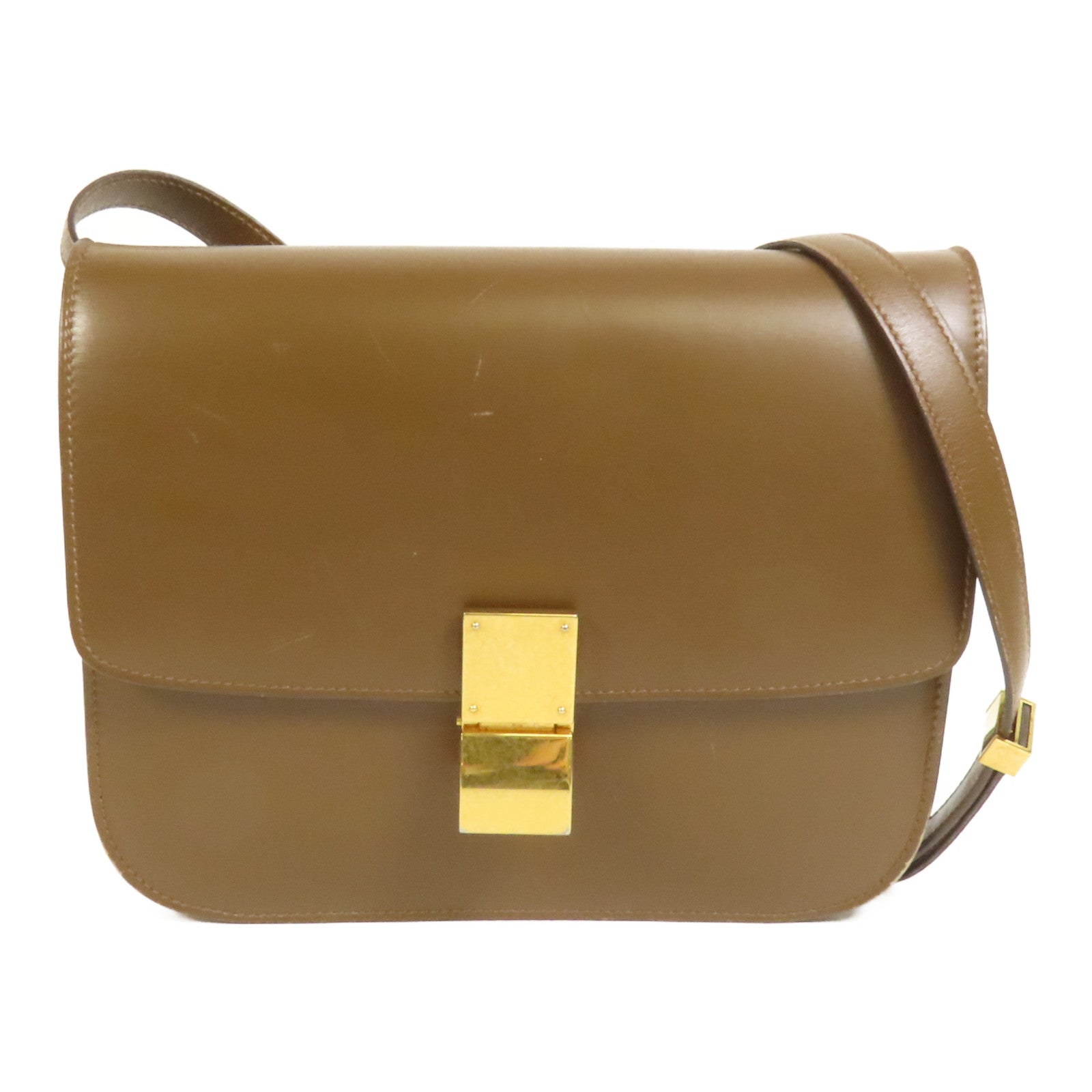 CELINE 牛皮皮革Classic Box金扣肩背袋