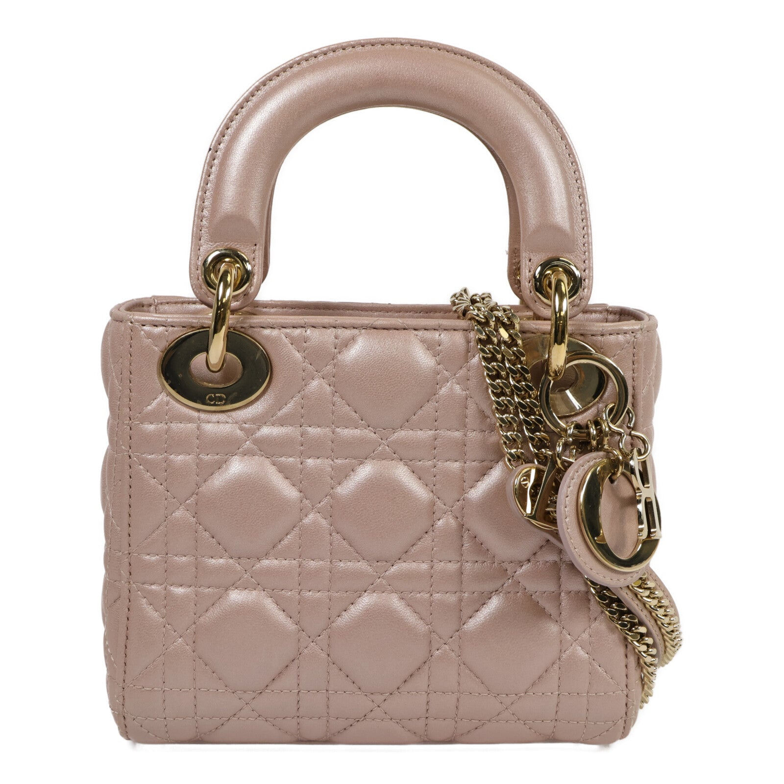 Dior 羊皮皮革Lady Dior Mini手挽肩背兩用袋
