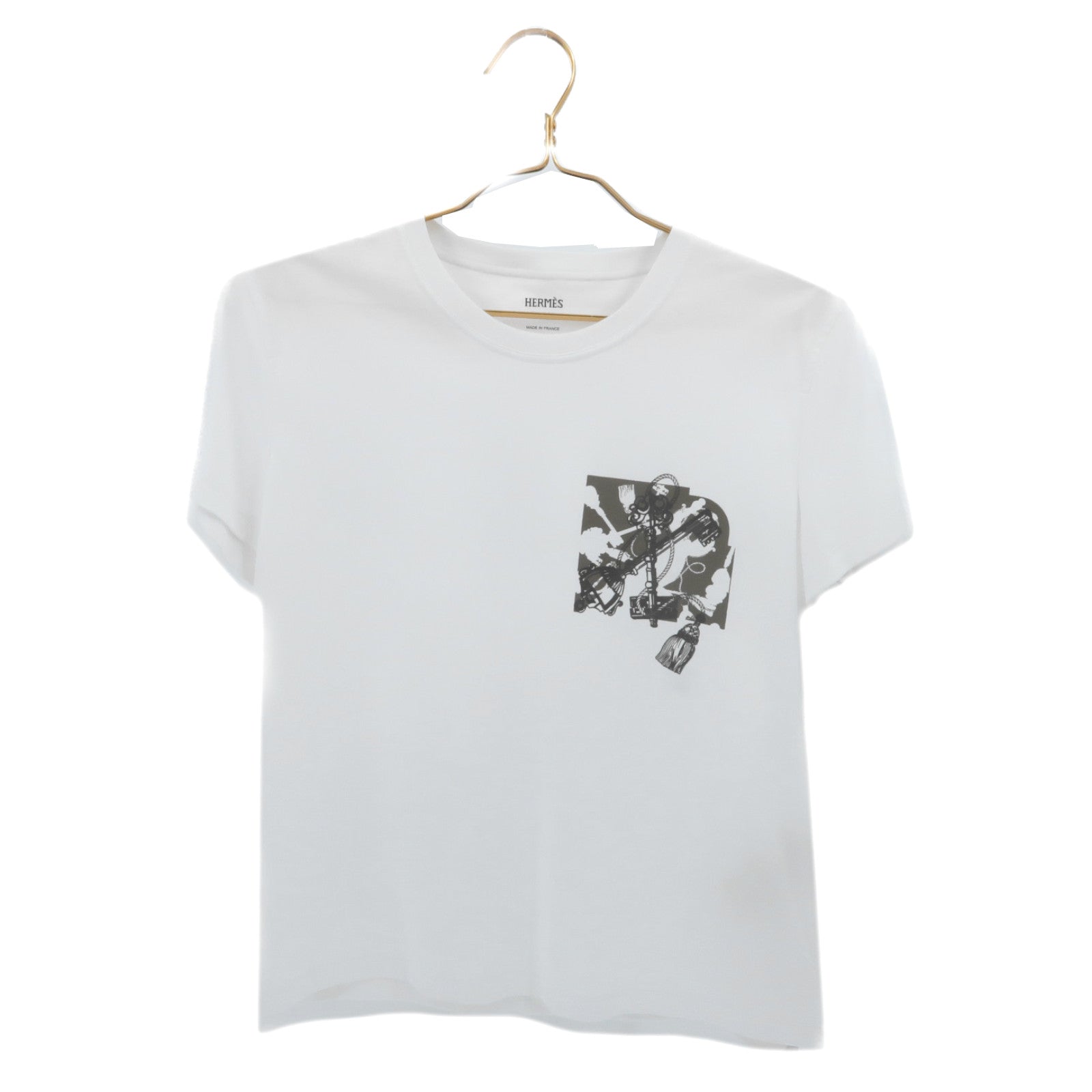 HERMES Cotton Cartouche Short Sleeve T-shirt上衣