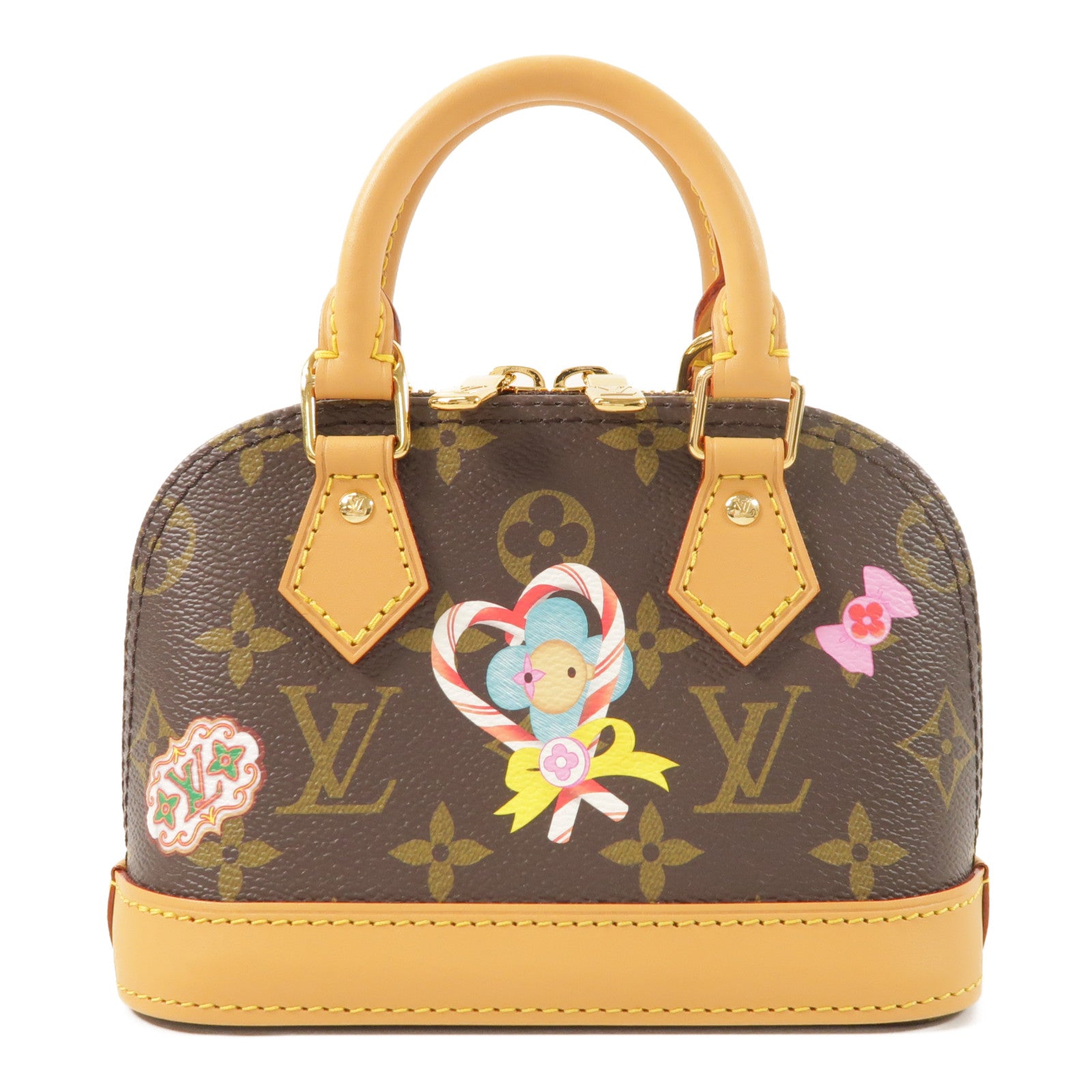 LOUIS VUITTON Monogram Nano Alma Vivienne金扣手挽肩背兩用袋