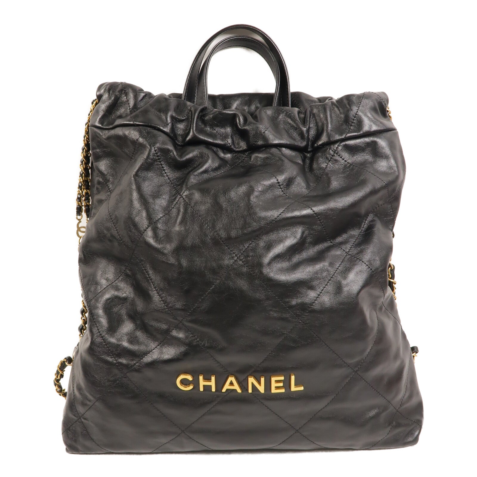 CHANEL 牛皮皮革Chanel 22 Backpack鏈帶背包