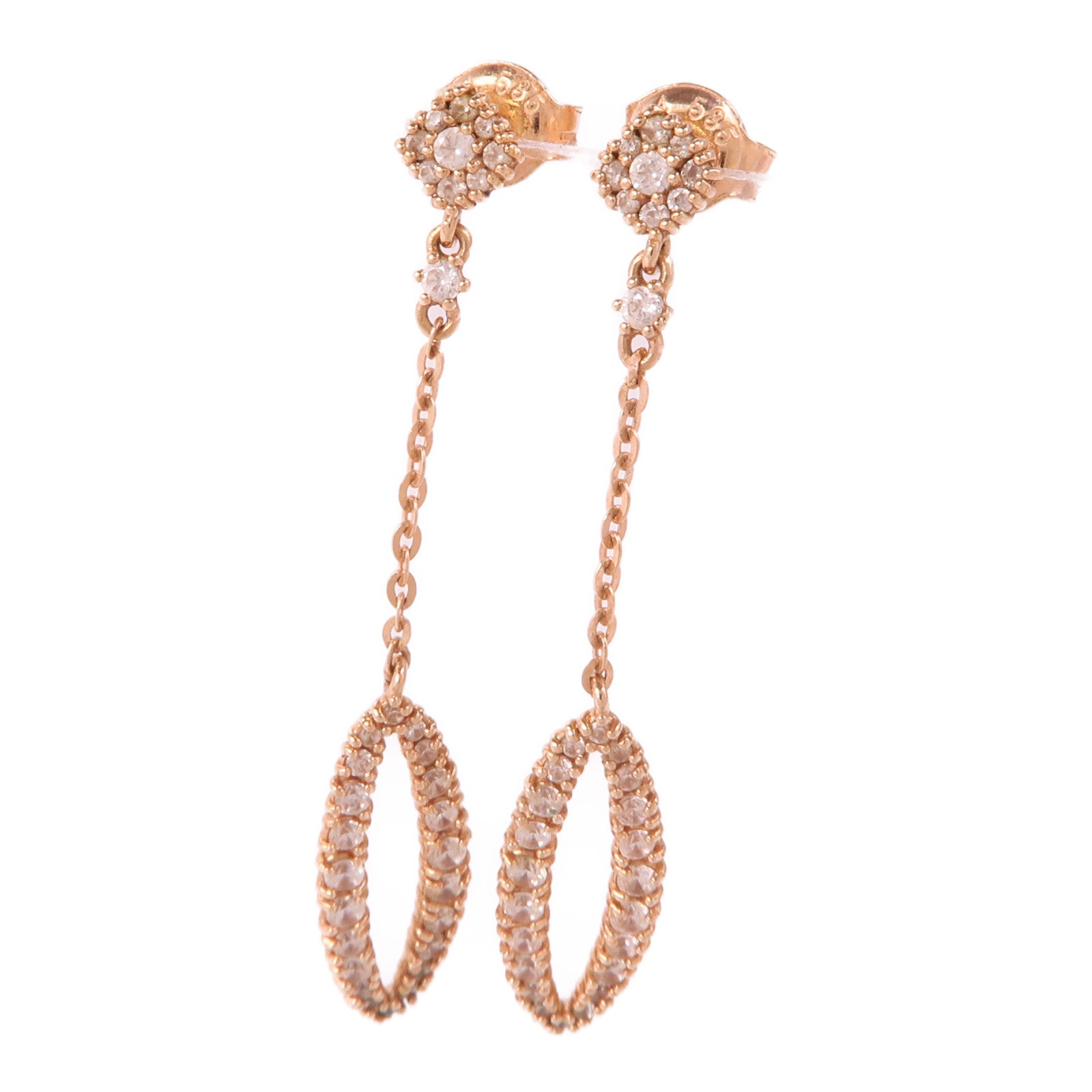 JEWELRY Diamond Earrings 14K Pink Gold
