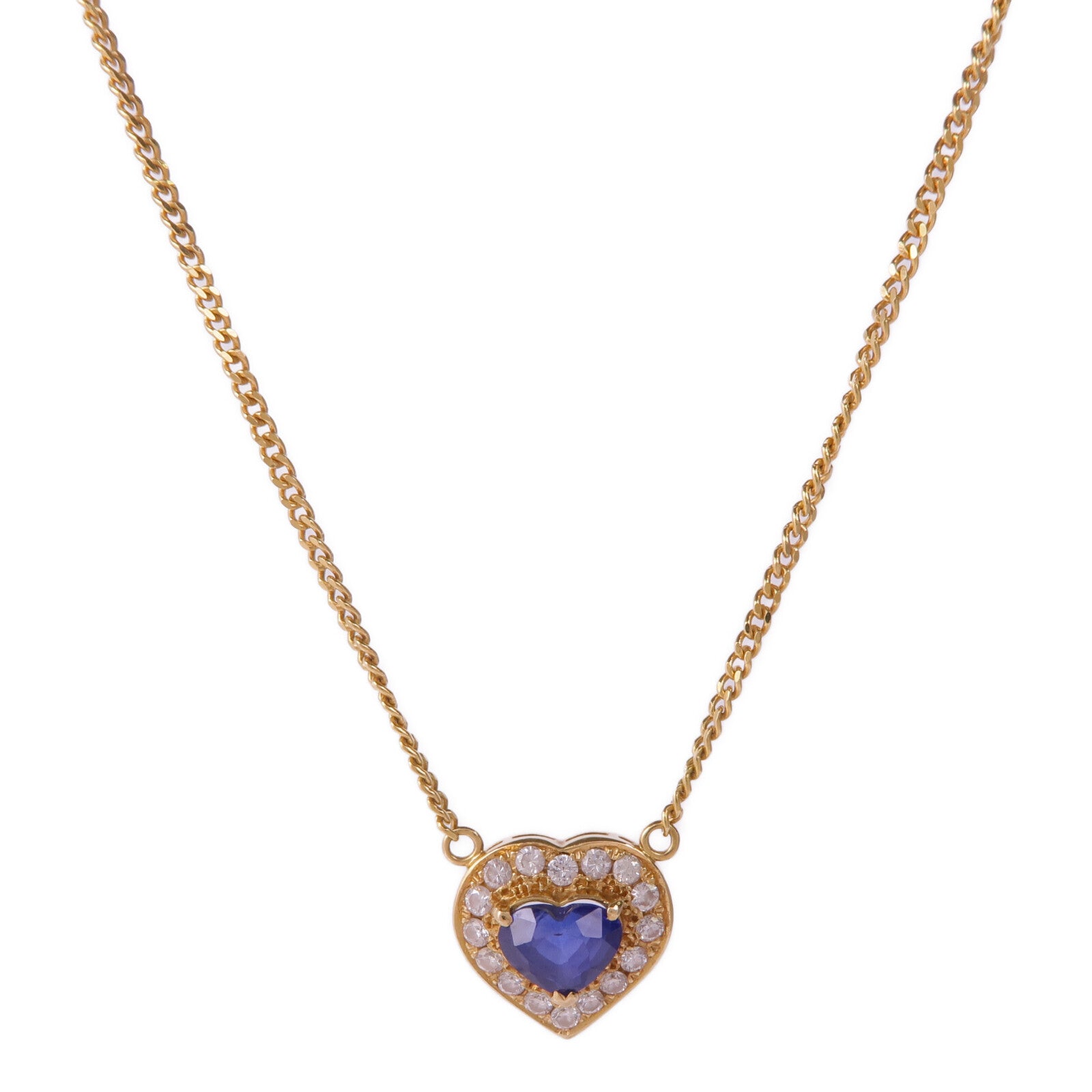 JEWELRY 【激減優惠】18K黃金Sapphire Diamond Necklace藍寶石/鑽石項鍊
