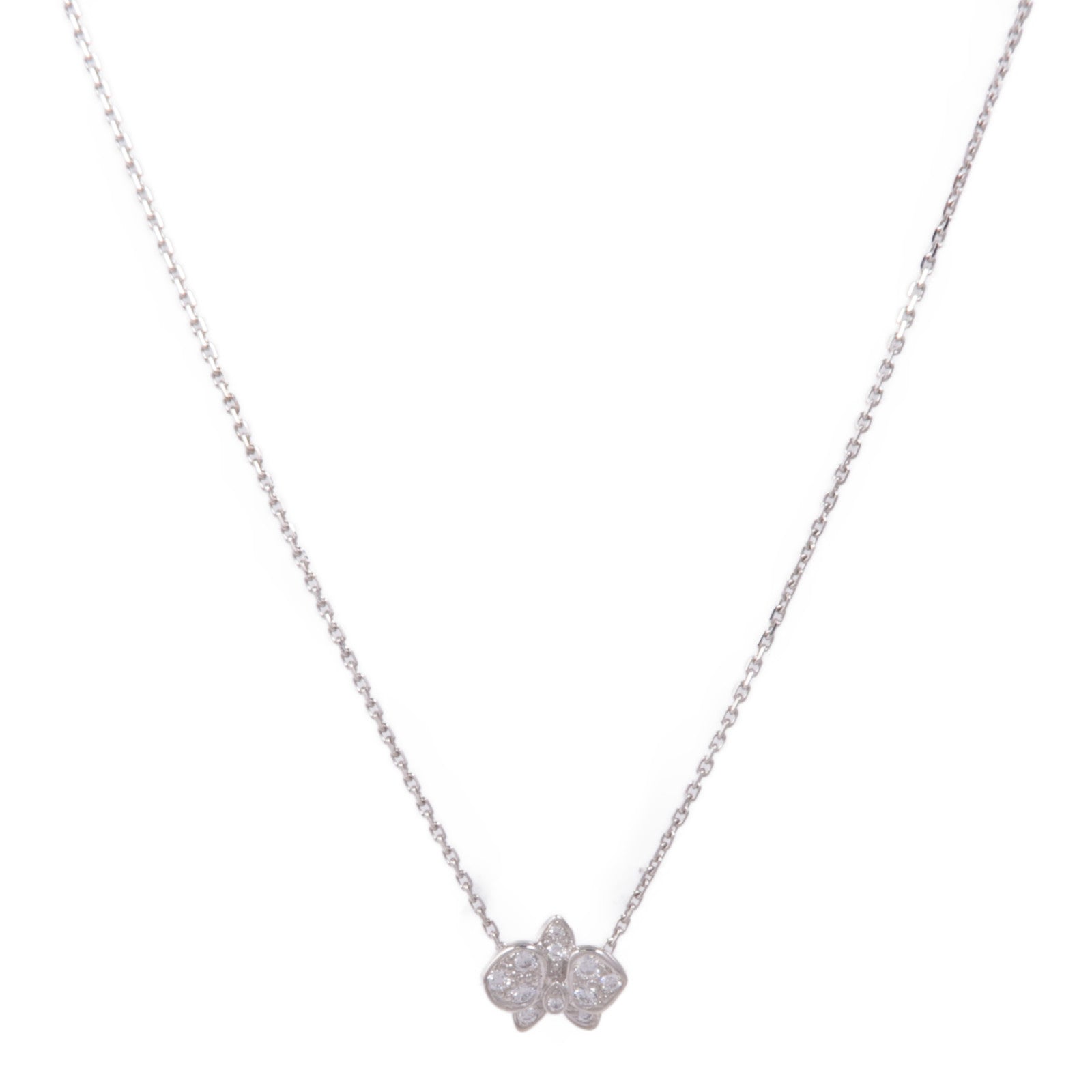 CARTIER 18K白金Caresse d'Orchidees Par Cartier Necklace鑽石項鍊
