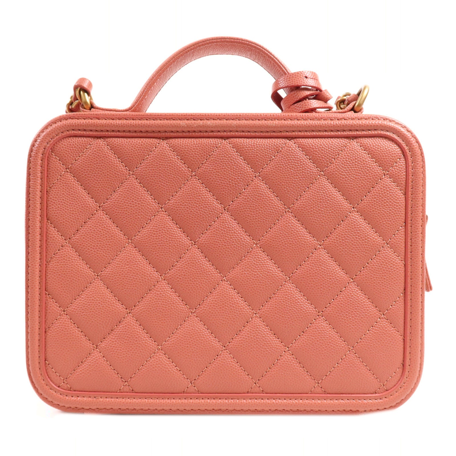 CHANEL 牛皮皮革Vanity Case金扣手挽肩背兩用袋