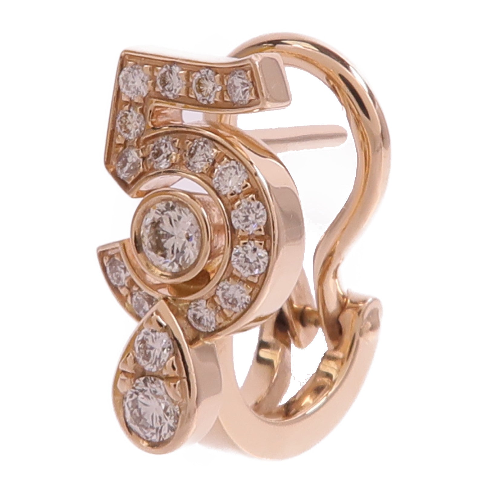 CHANEL 18K玫瑰金Eternal No.5 Earring鑽石耳環