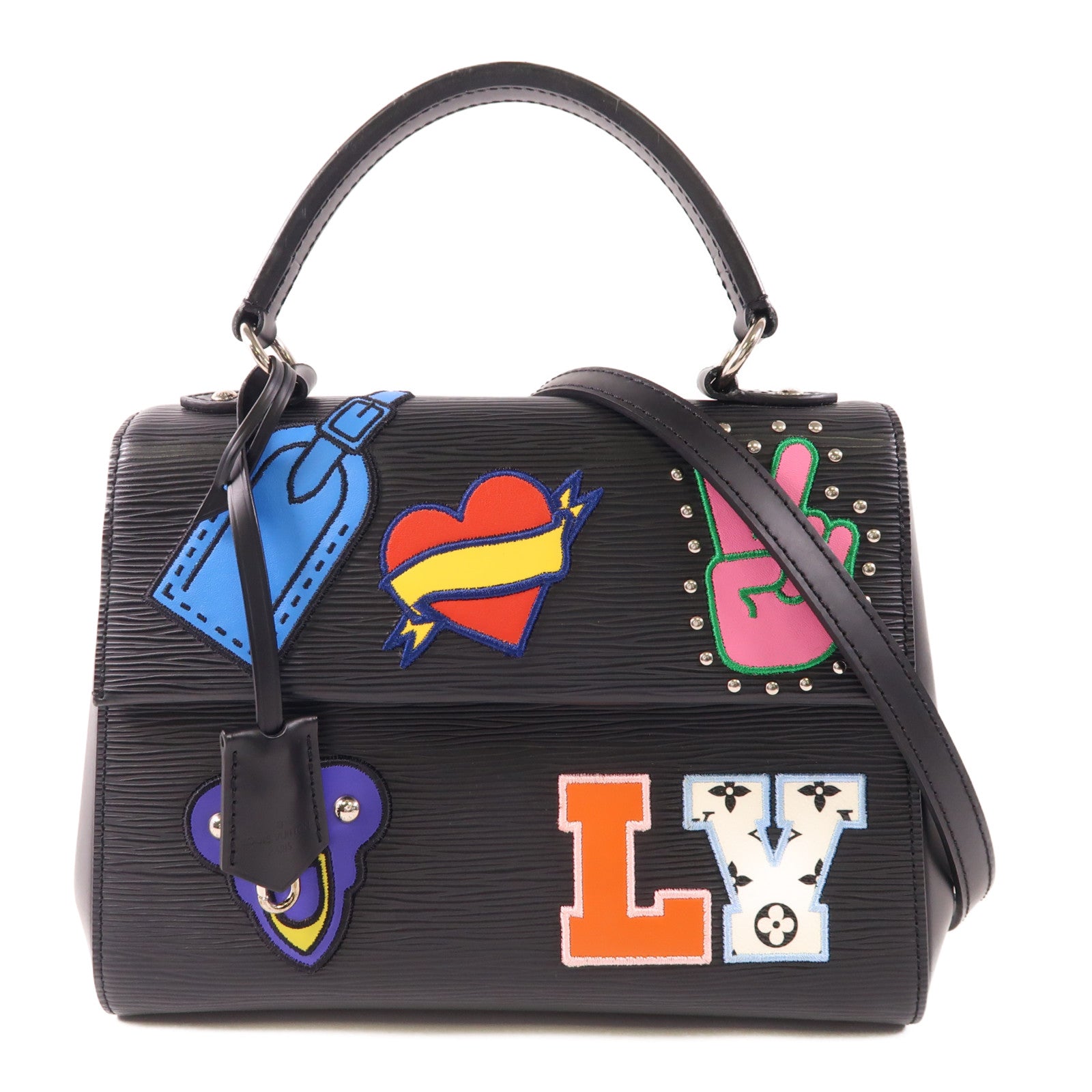 LOUIS VUITTON Epi Cluny BB銀扣手挽肩背兩用袋