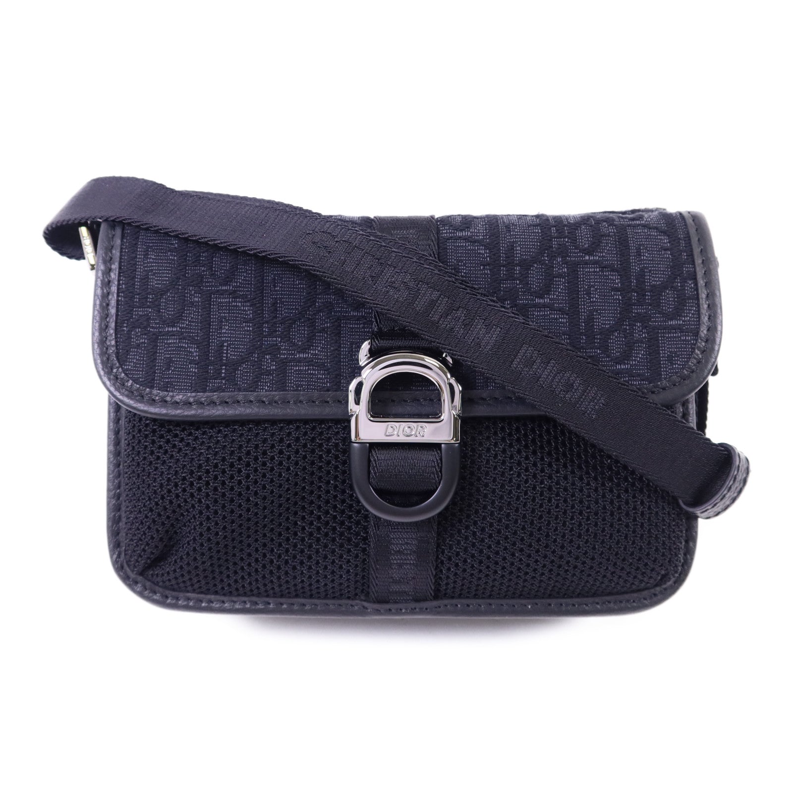 Dior 帆布Mini Dior Oblique Shoulder Bag銀扣肩背袋