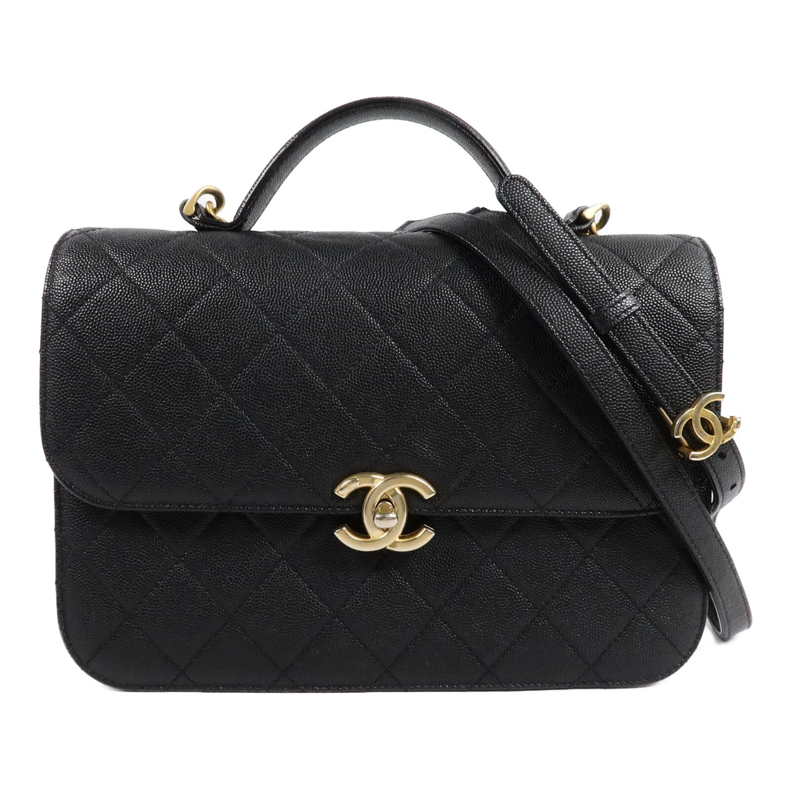 CHANEL 牛皮皮革Carry Bag手挽肩背兩用袋