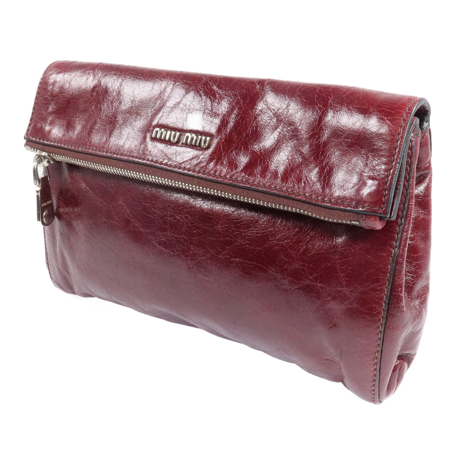 Miu Miu 牛皮皮革Clutch Bag銀扣手拿包