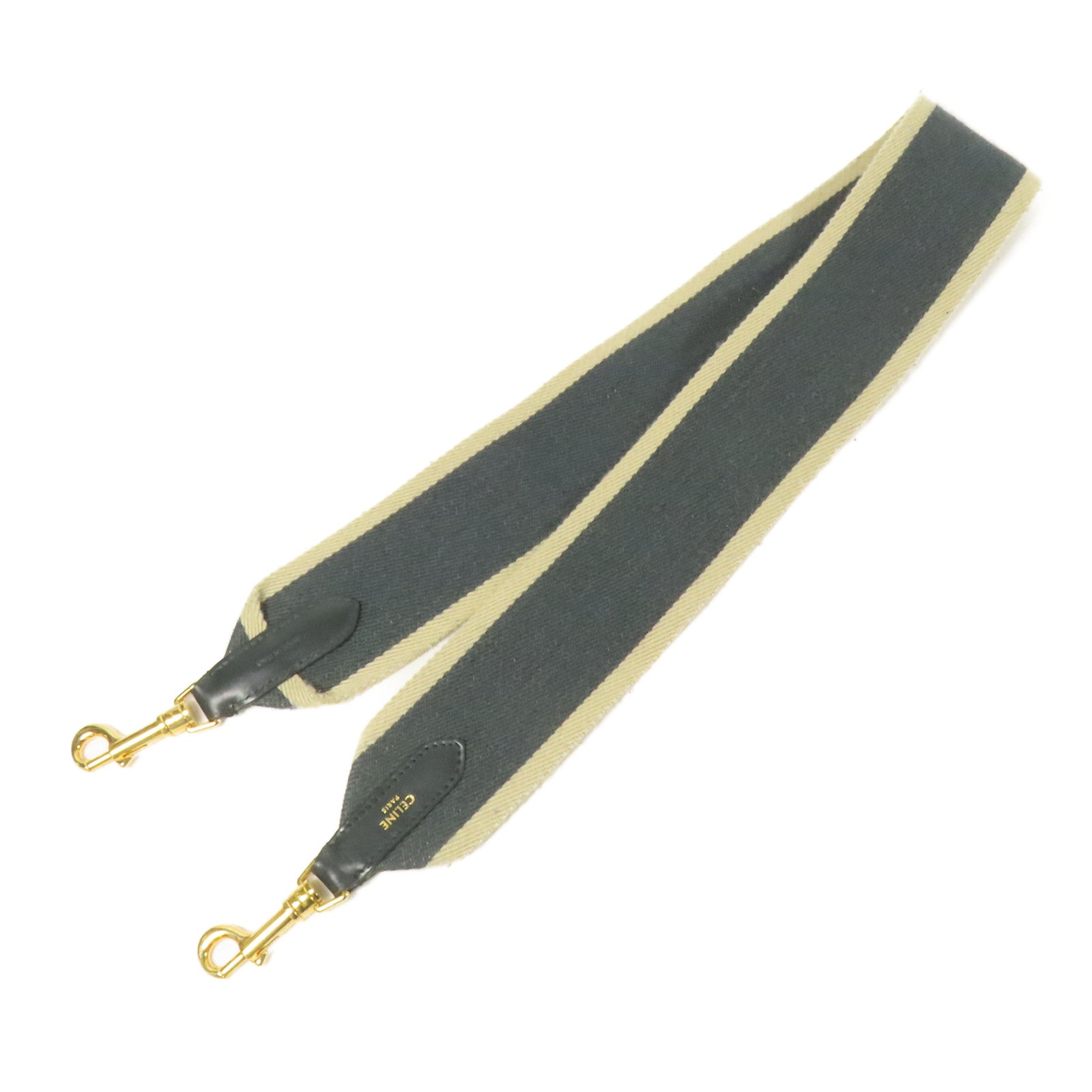 CELINE 帆布Strap金扣肩背帶