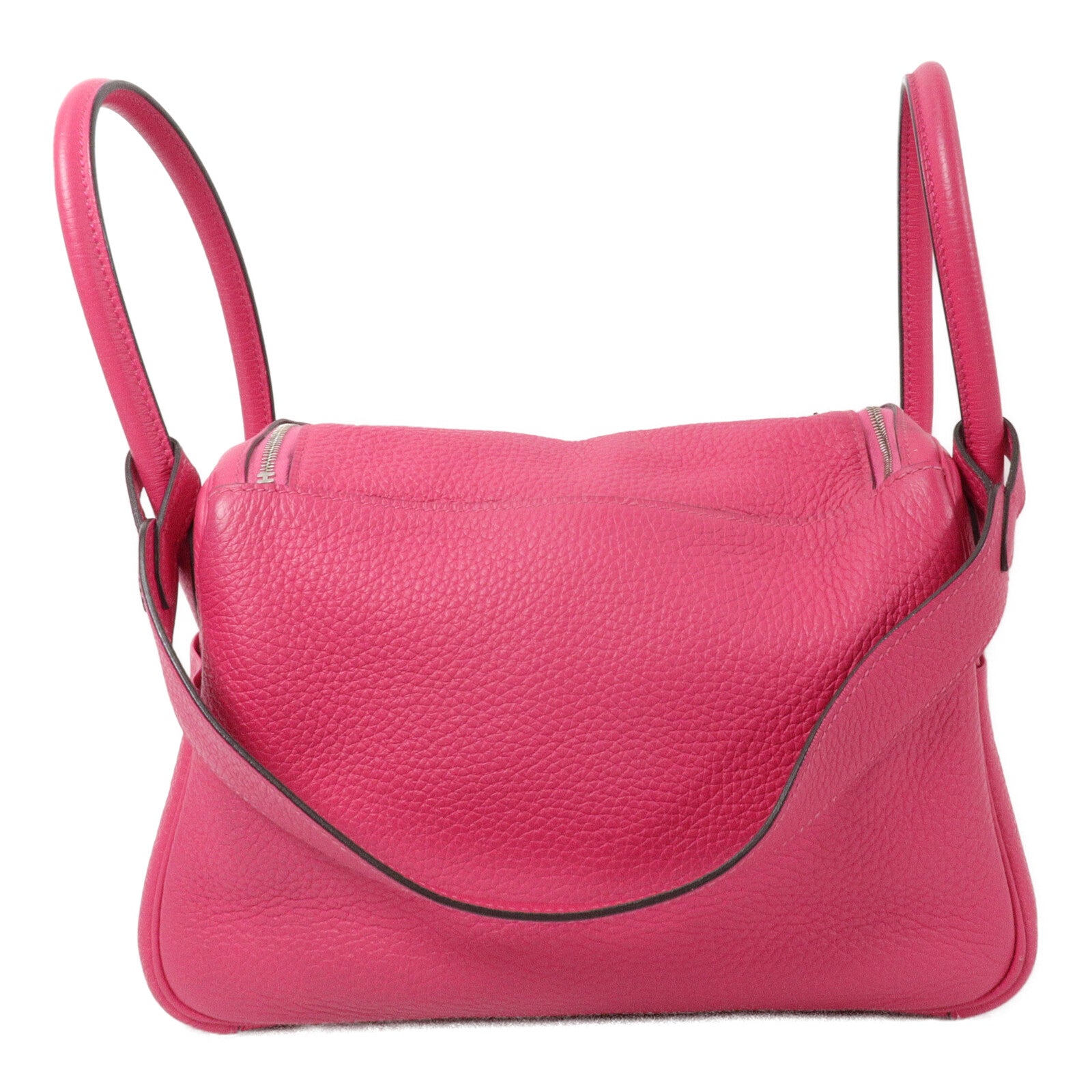 HERMES Clemence皮革Lindy 26手挽肩背兩用袋Rose Extreme