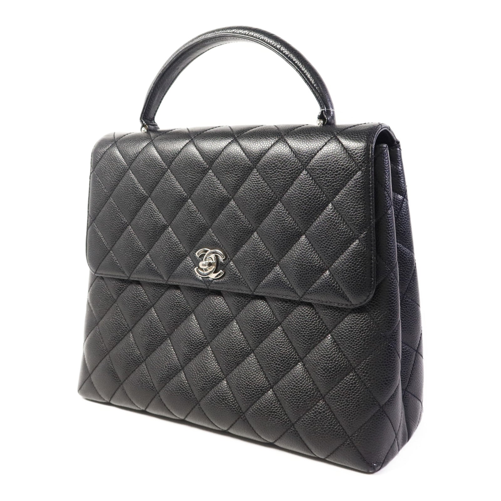 CHANEL 牛皮皮革Matelasse Bag銀扣手挽袋