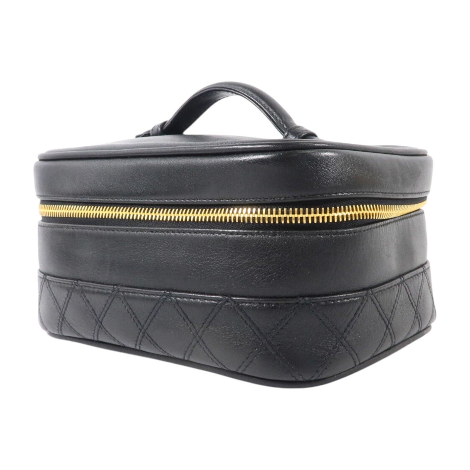 CHANEL 牛皮皮革Vintage Vanity Case金扣化妝袋