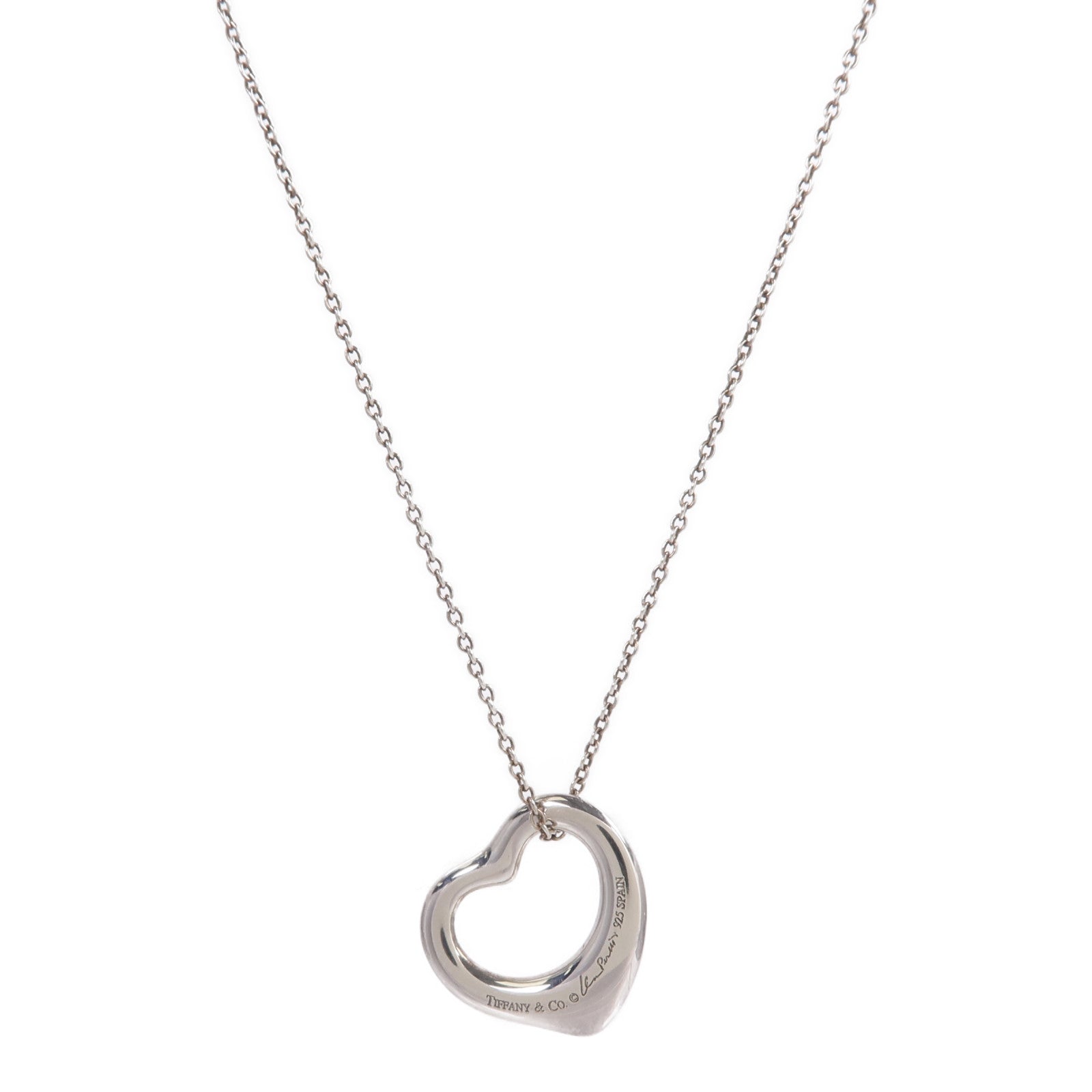 TIFFANY&CO 925純銀Open Heart Necklace項鍊