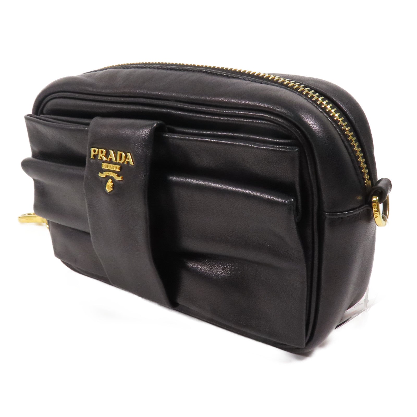 PRADA 羊皮皮革Nappa Fiocco Bow金扣肩背袋