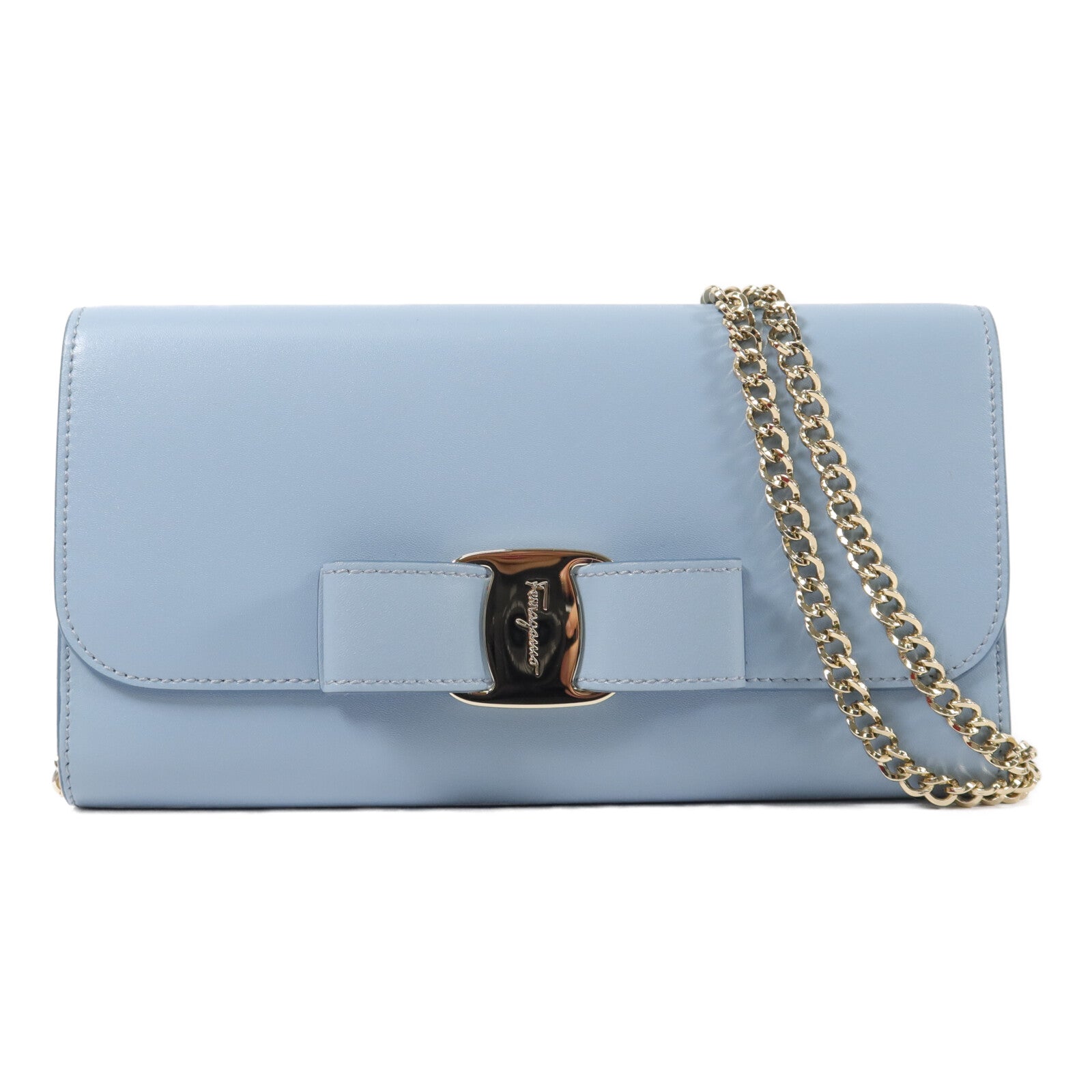 Salvatore Ferragamo 牛皮皮革Vara Bow Wallet On Chain鏈帶肩背袋