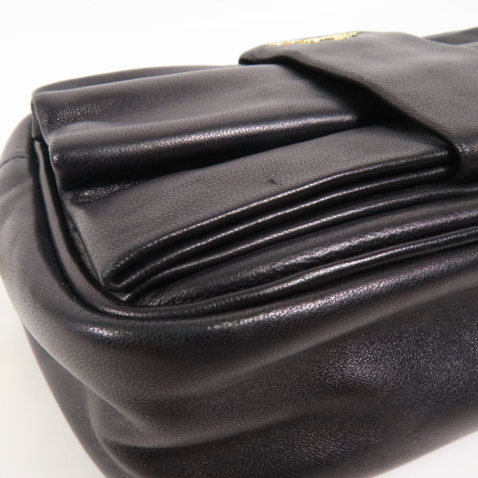 PRADA 羊皮皮革Nappa Fiocco Bow金扣肩背袋