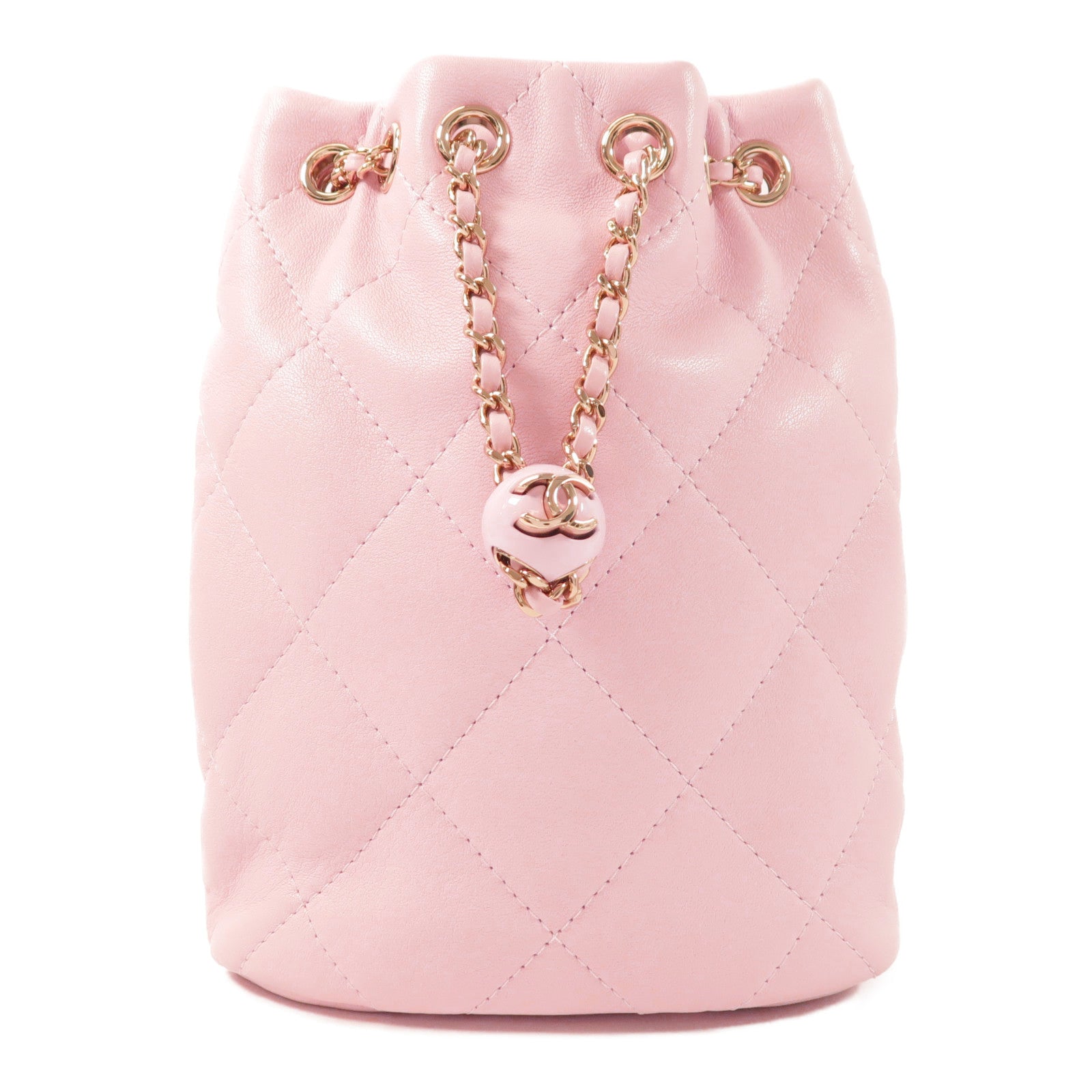 CHANEL 羊皮皮革Backpack金扣背包