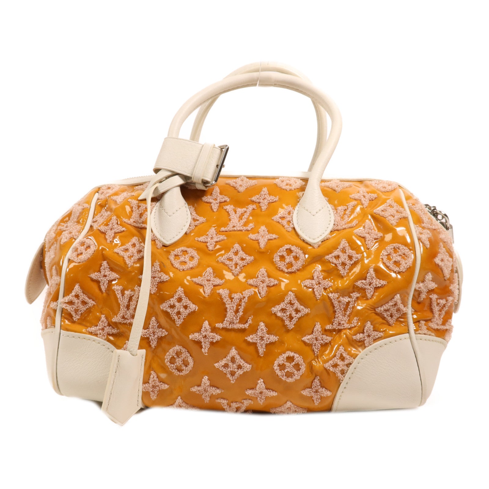 LOUIS VUITTON Monogram Bouclettes Speedy Round銀扣手挽袋