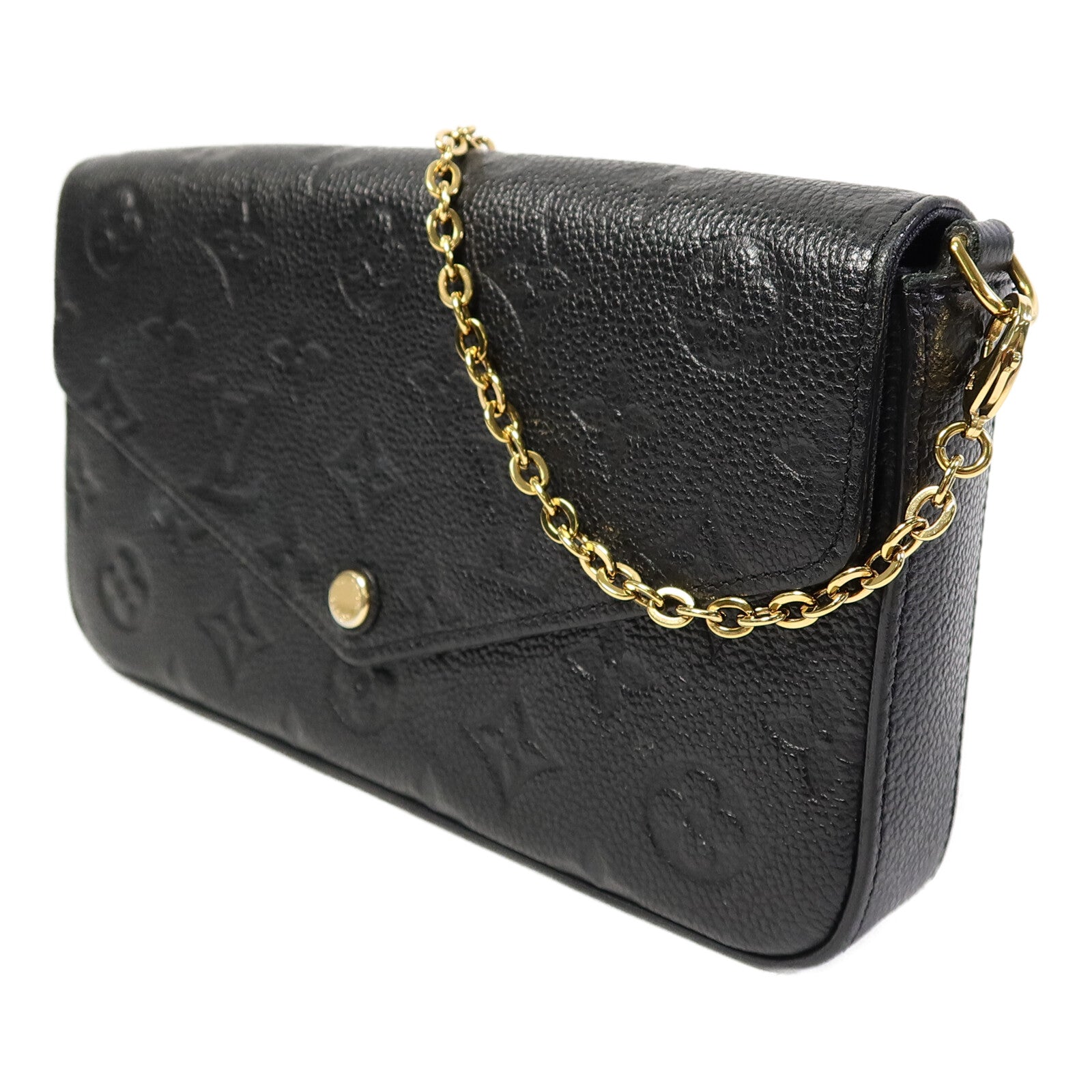 LOUIS VUITTON Monogram Empreinte Felicie Pochette鏈帶肩背袋
