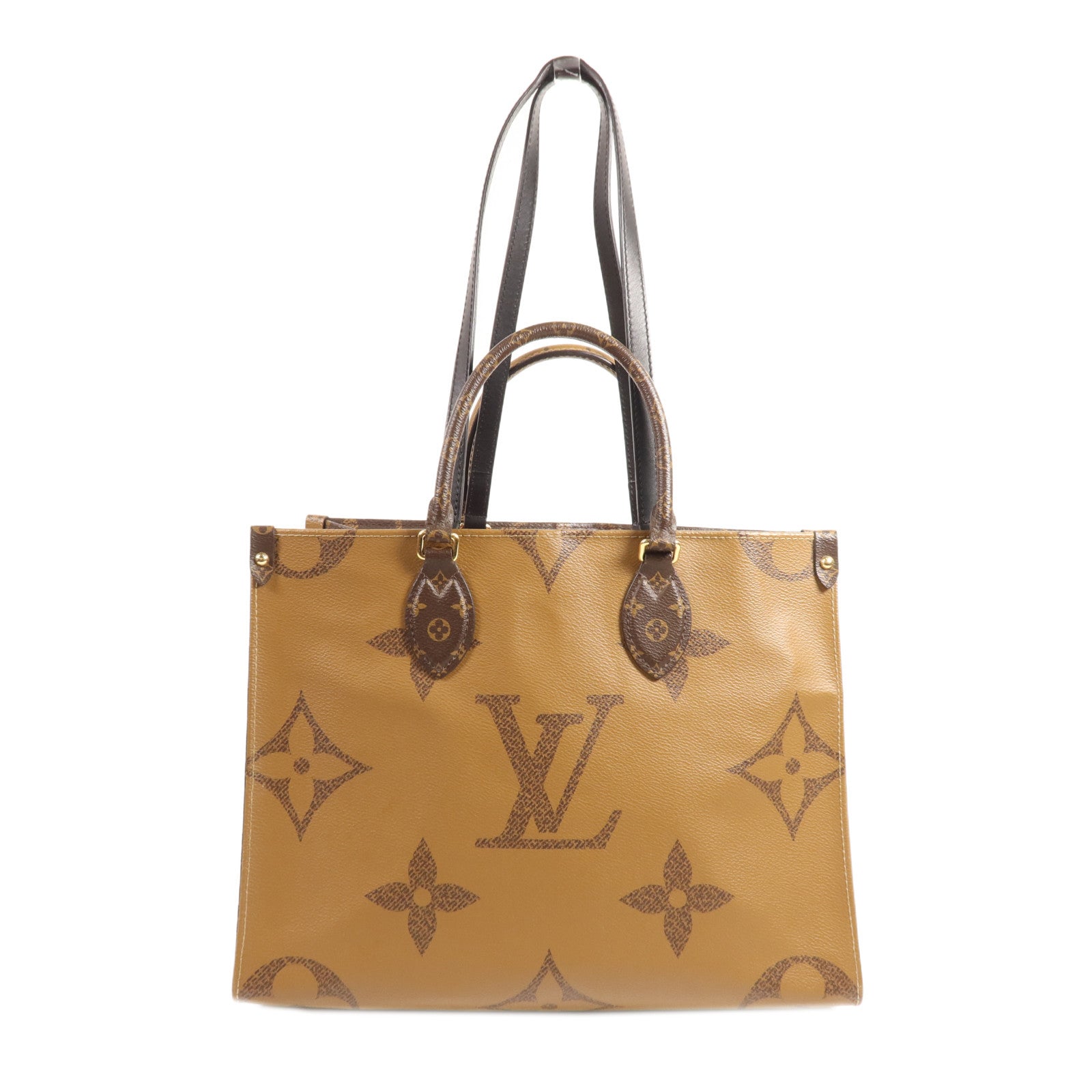 LOUIS VUITTON Monogram Giant On The Go MM金扣手挽肩背兩用袋