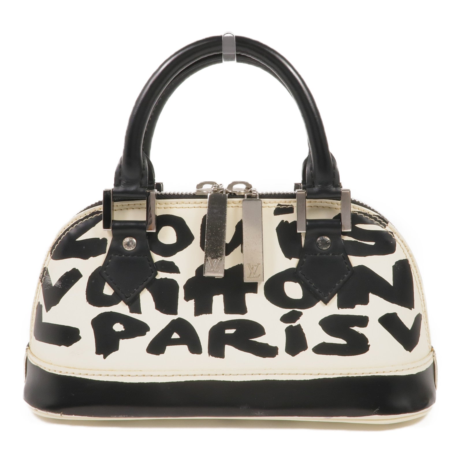 LOUIS VUITTON Monogram Graffiti Alma Horizontal Handbag銀扣手挽袋