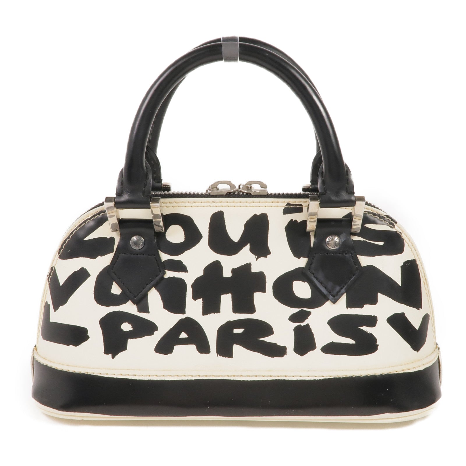 LOUIS VUITTON Monogram Graffiti Alma Horizontal Handbag銀扣手挽袋