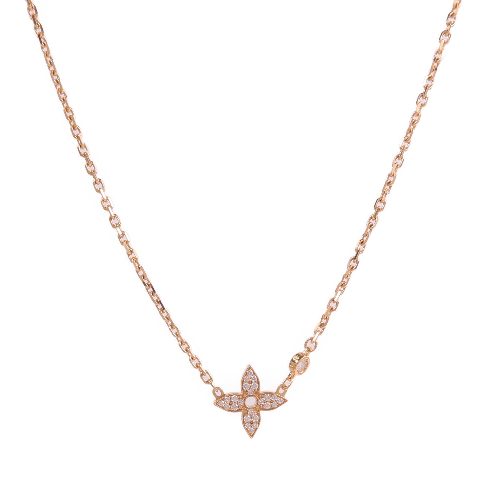 LOUIS VUITTON 18K玫瑰金Idylle Blossom Pendant鑽石項鍊