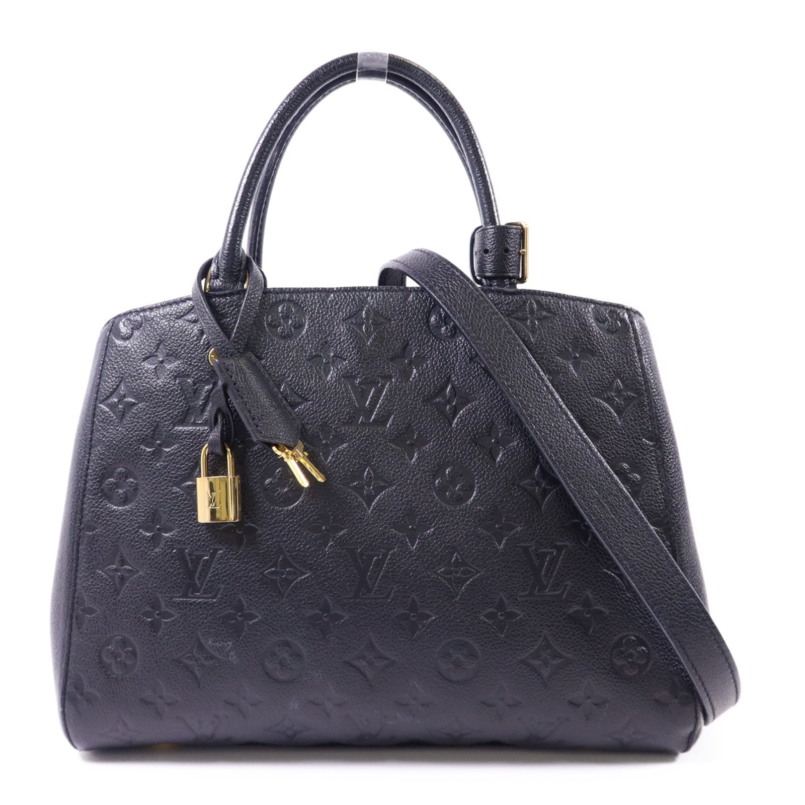 LOUIS VUITTON Monogram Empreinte Montaigne MM金扣手挽肩背兩用袋