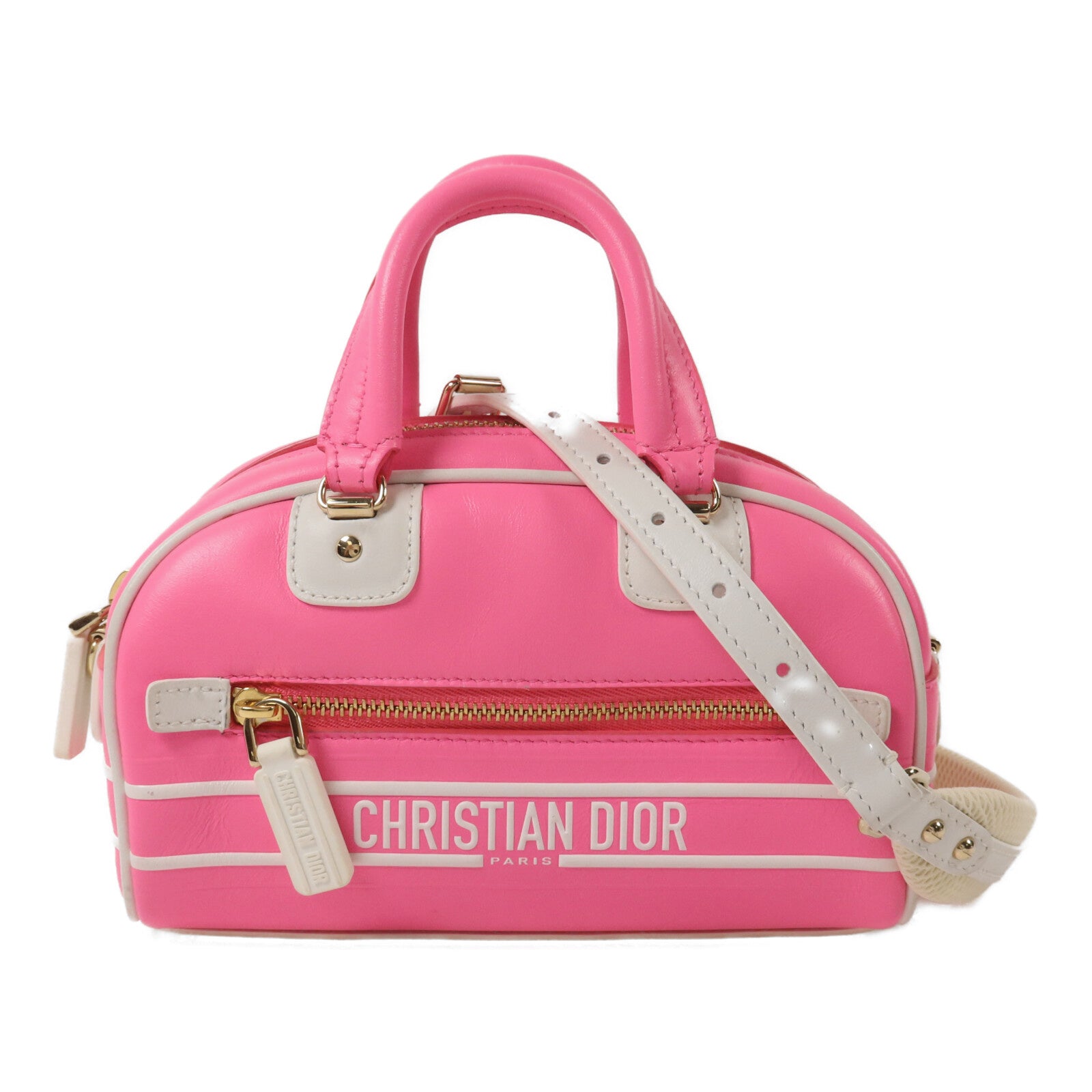 Dior 牛皮皮革/Rubber Micro Vibe Zip Bowling手挽肩背兩用袋