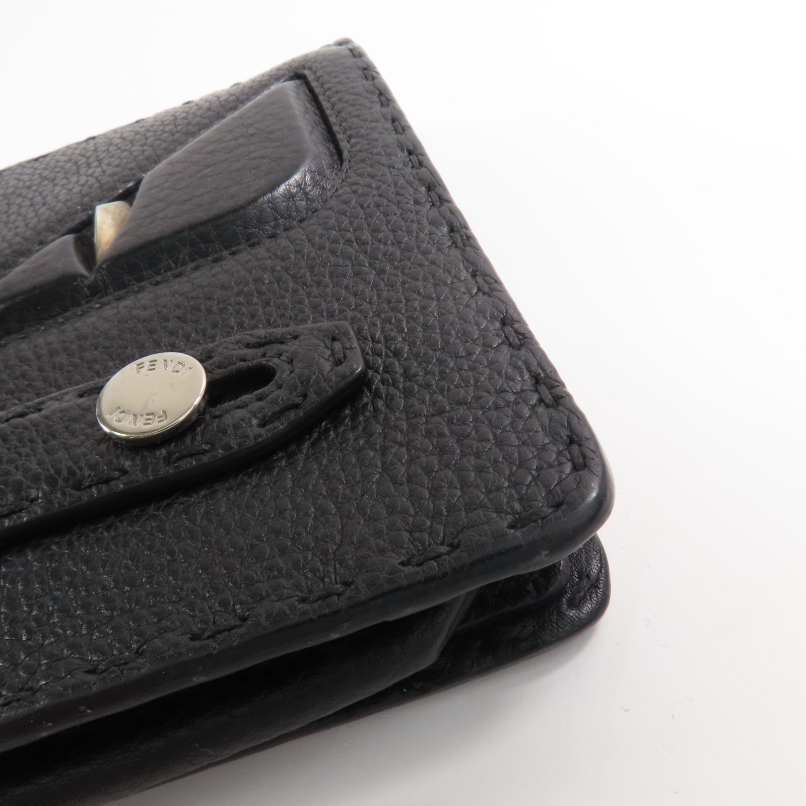 FENDI 牛皮皮革Eye Monster銀扣手拿包