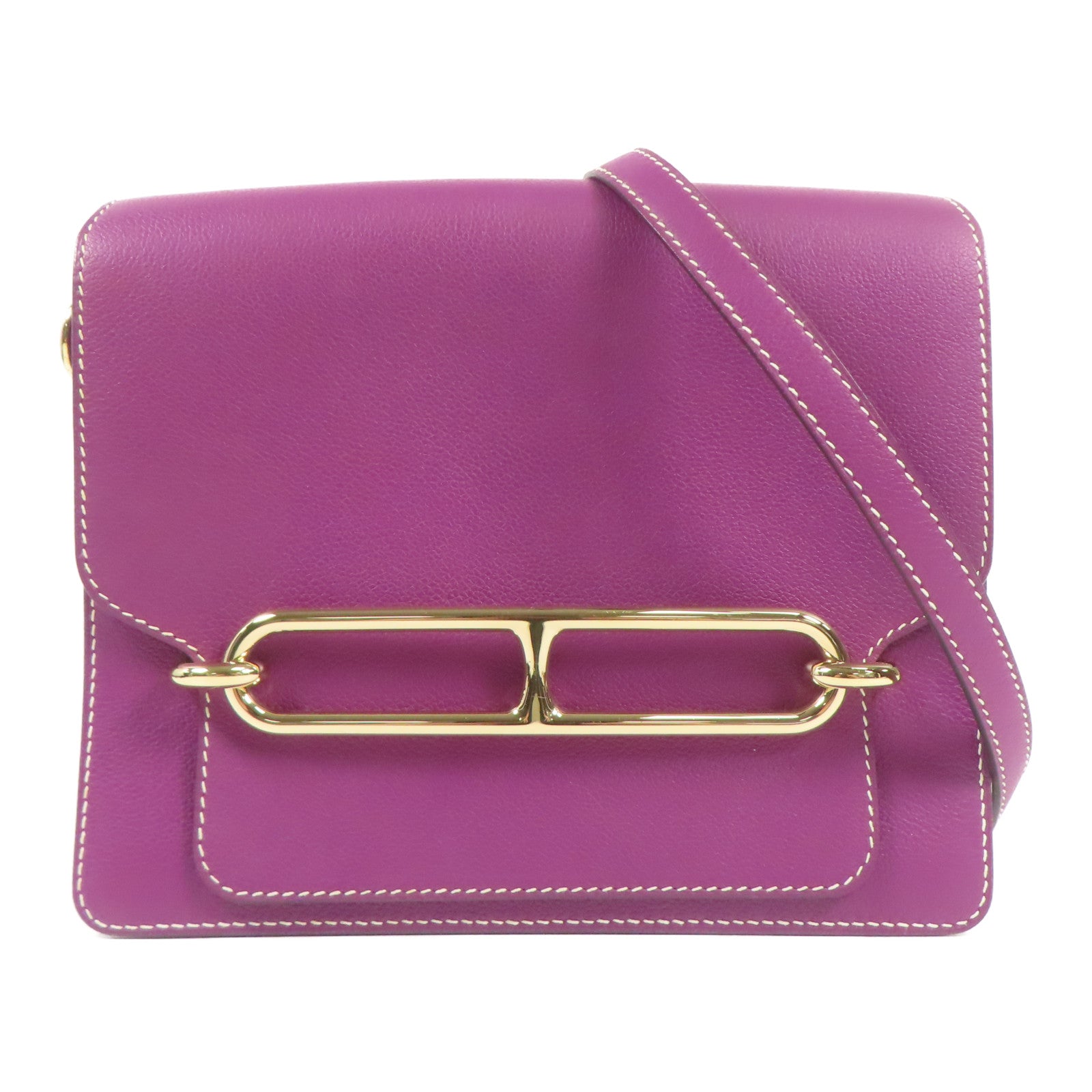 HERMES Evercolor皮革Roulis 23金扣肩背袋Anemone