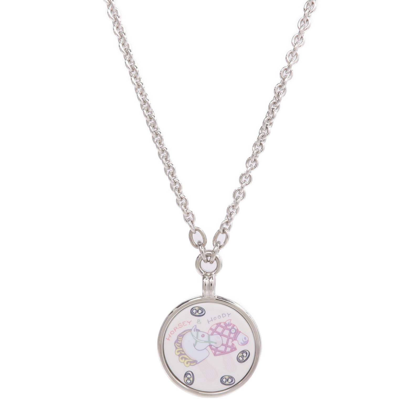 HERMES 金屬/琺瑯Medaille Funny Ice Cream Necklace項鍊