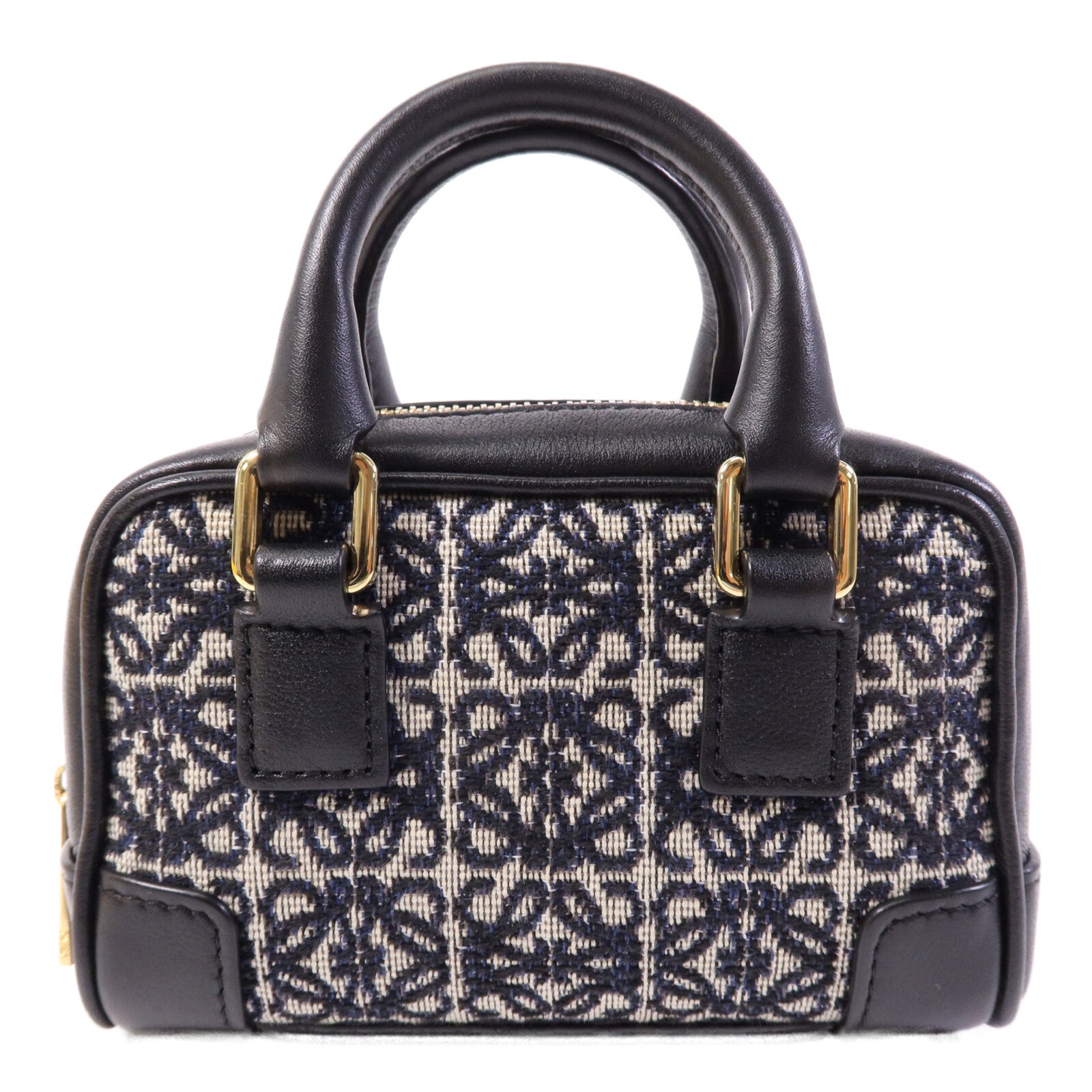 LOEWE 帆布Amazona Nano金扣鏈帶手挽肩背袋兩用袋