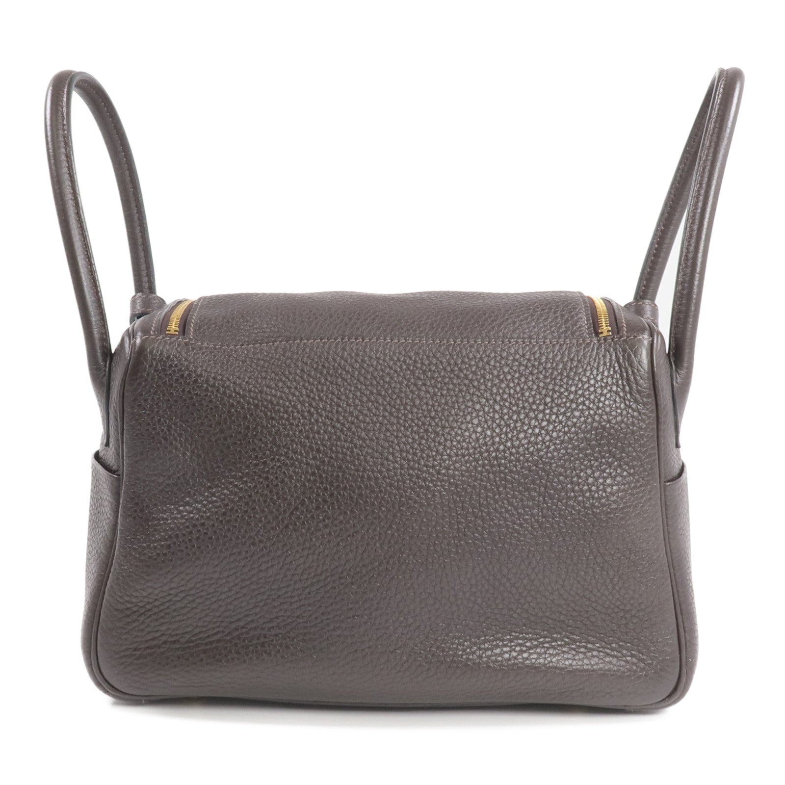 HERMES Clemence皮革Lindy 26金扣手挽肩背兩用袋Ebene