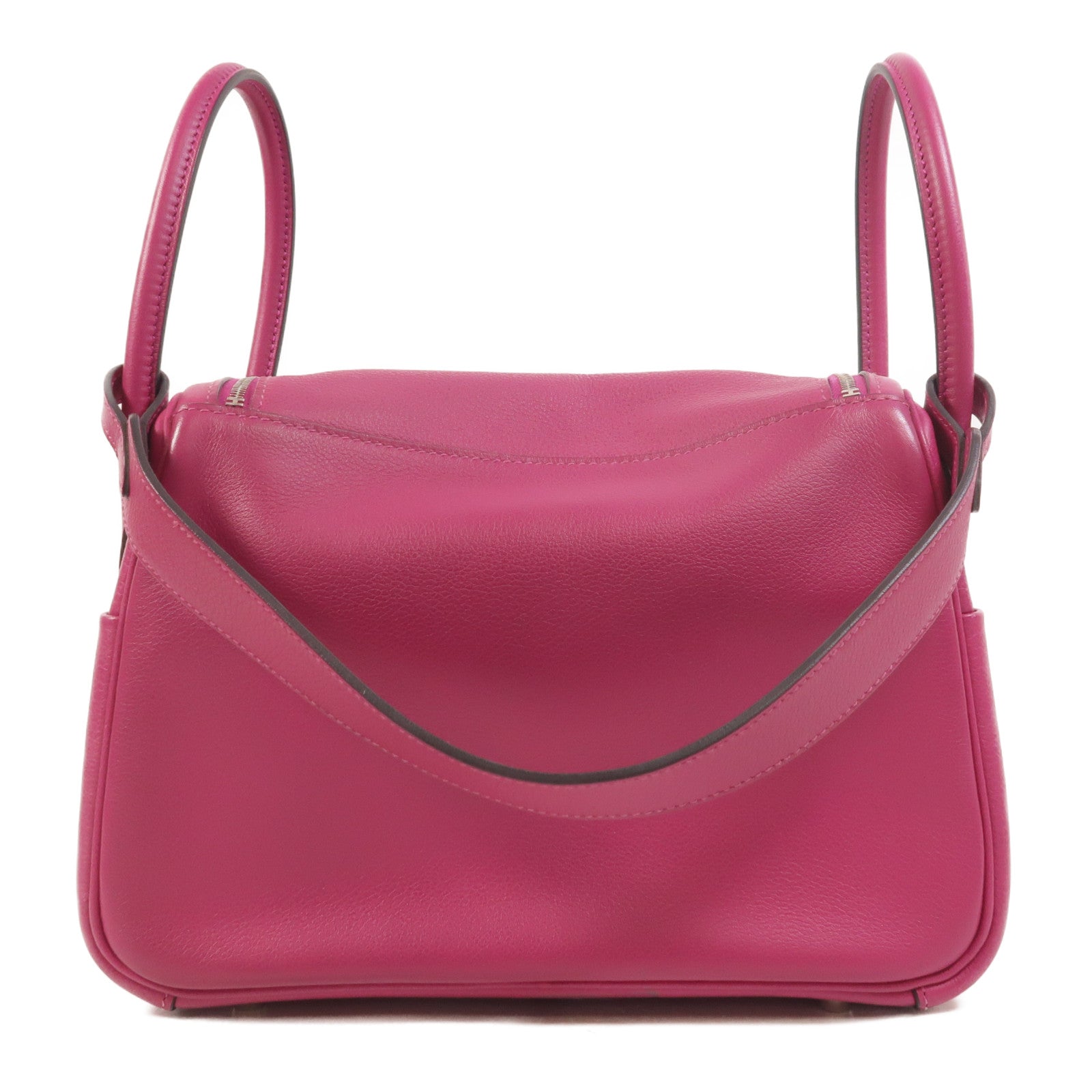 HERMES Evercolor皮革Lindy 26手挽肩背兩用袋Rose Pourpre