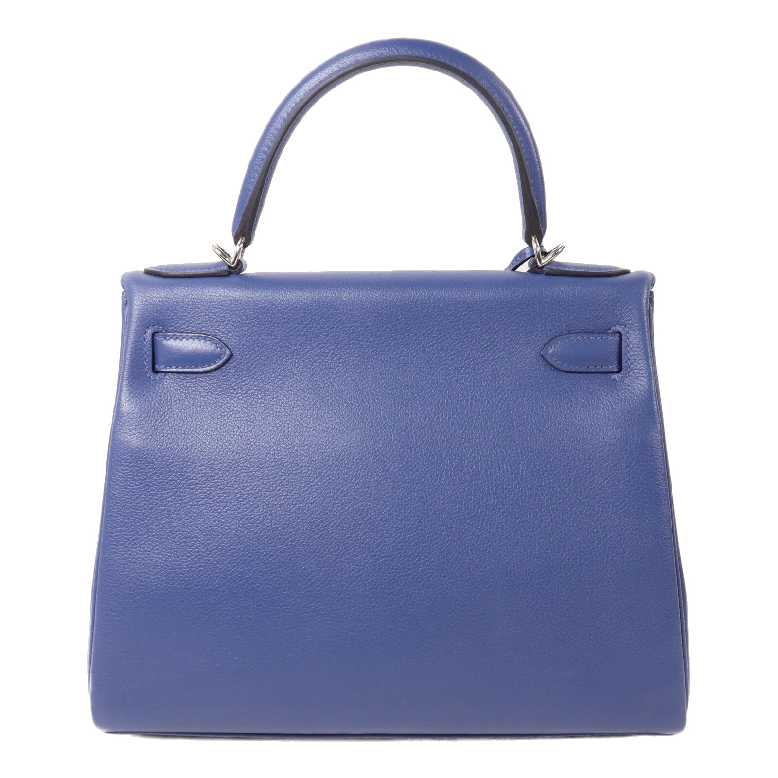 HERMES Evercolor皮革Kelly 28手挽肩背兩用袋Bleu Brighton/Orange Poppy