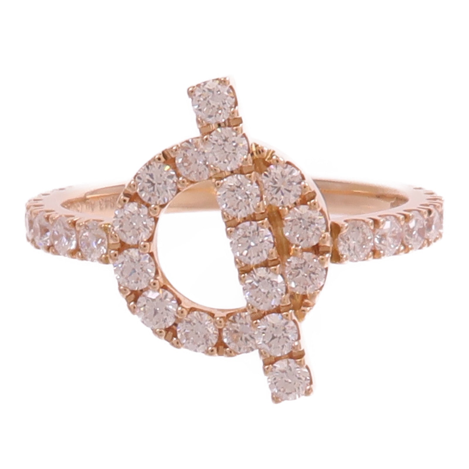 HERMES 18K玫瑰金Finesse Ring鑽石戒指