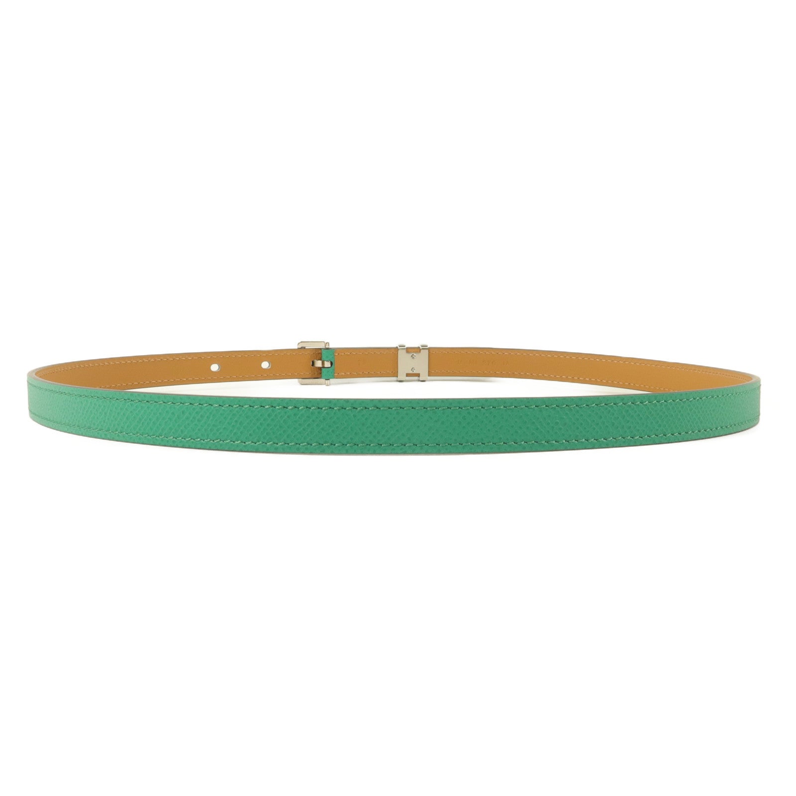 HERMES Epsom皮革Pop H15 Belt 75cm皮帶Vert Jade